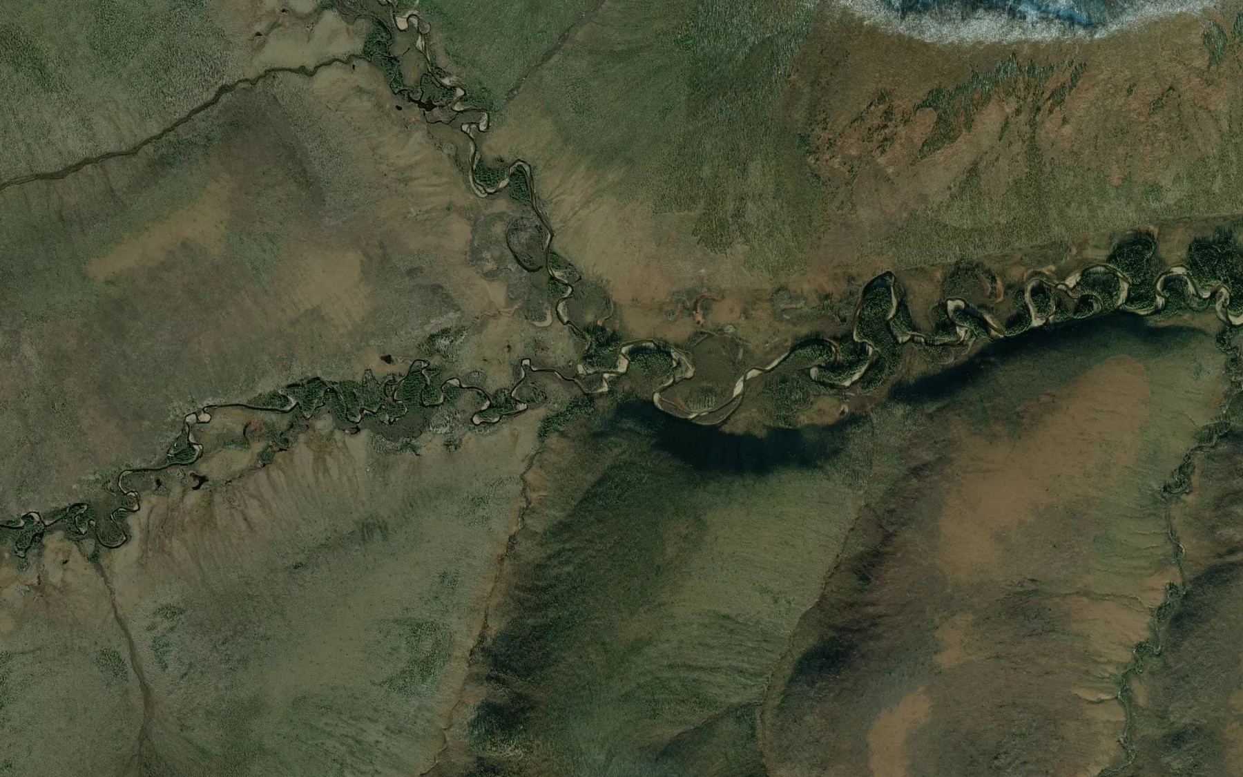 Satellite map of the Rosebud Creek