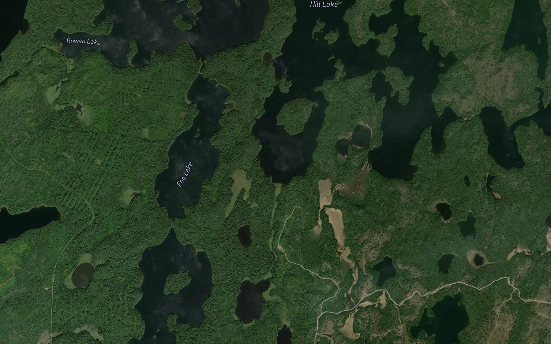Satellite map of the Hook Creek