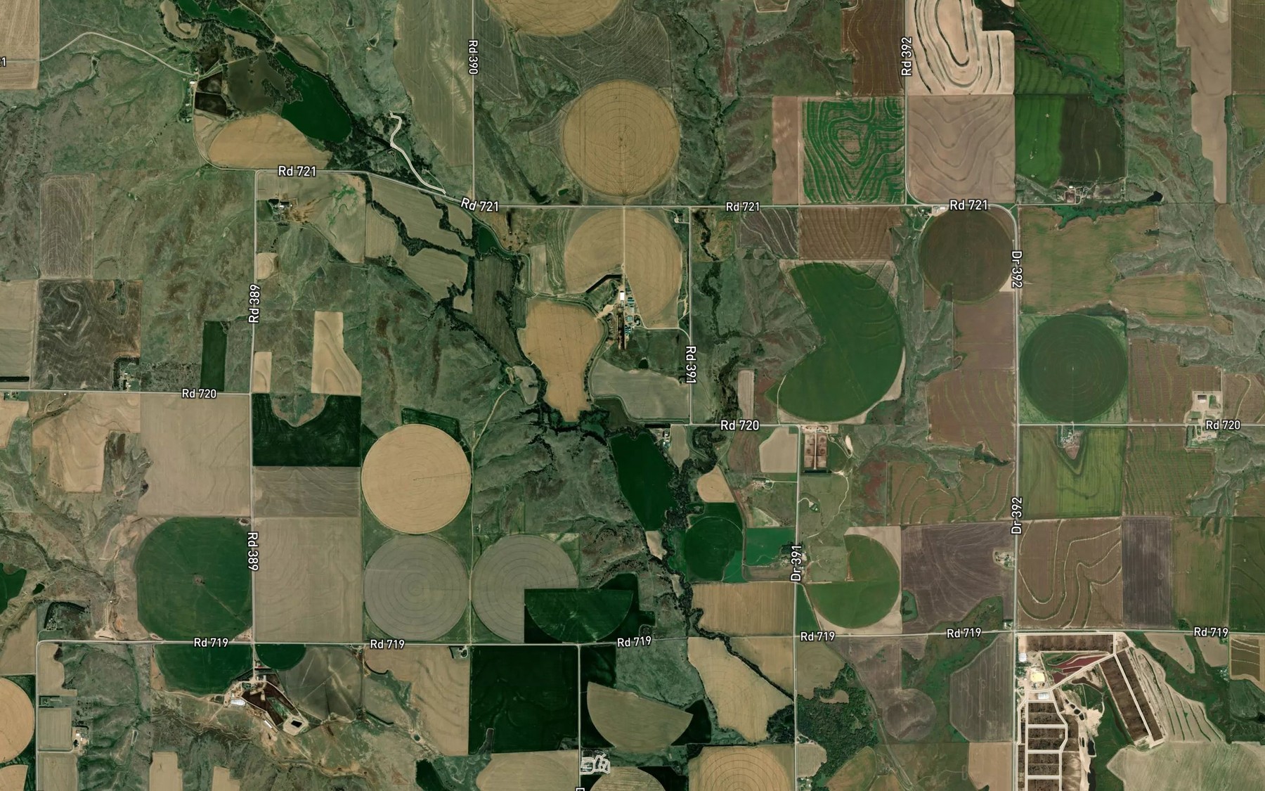 Satellite map of the Red Willow Canal