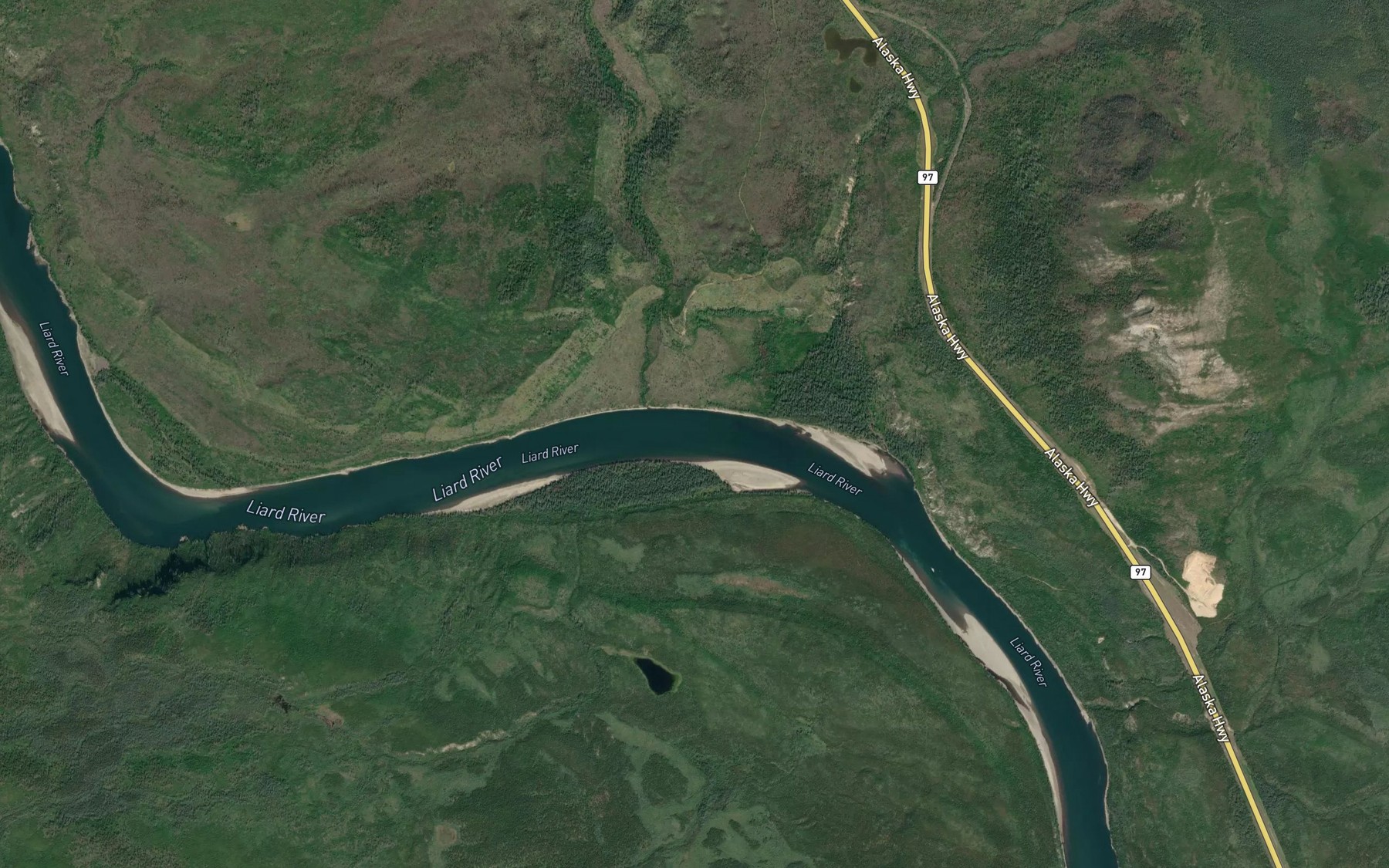 Satellite map of the Sandin Brook