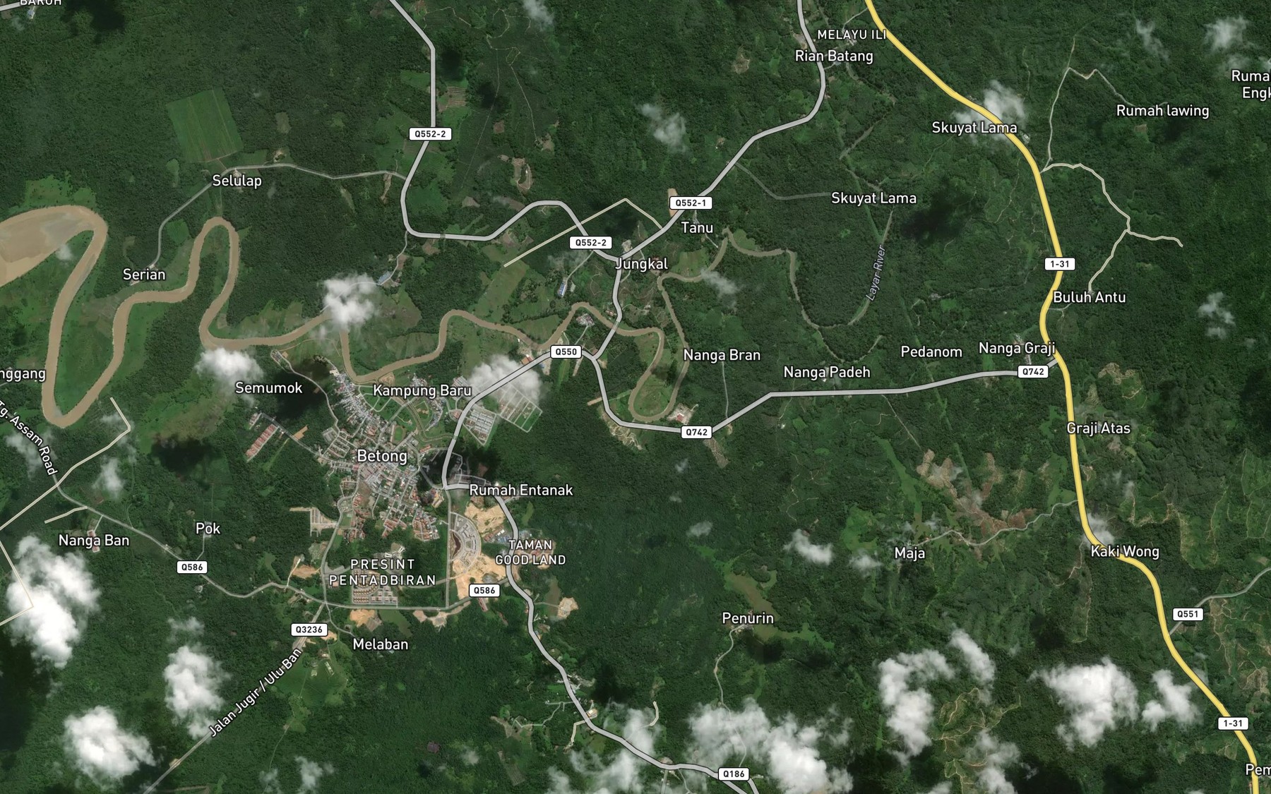 Satellite map of the Sungai Sepenang