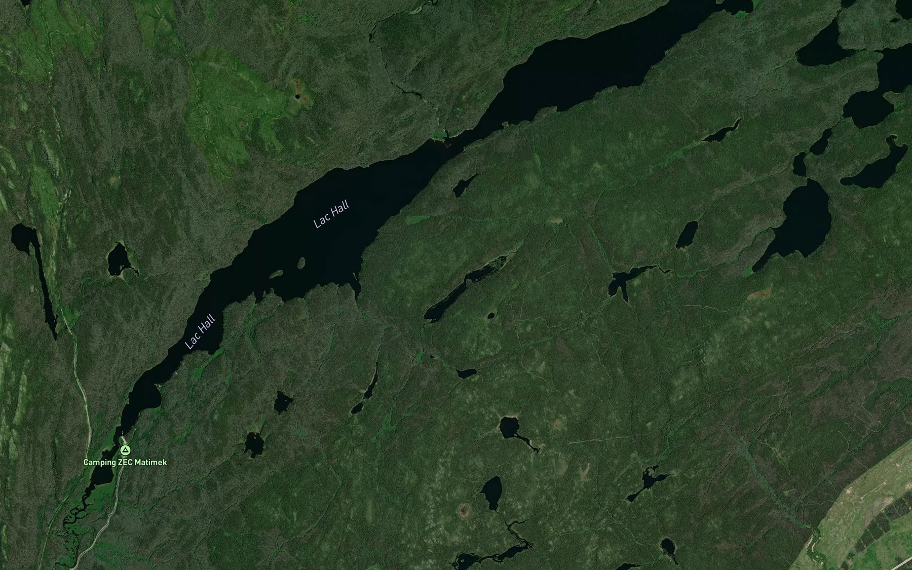 Satellite map of the Lac de la Cache