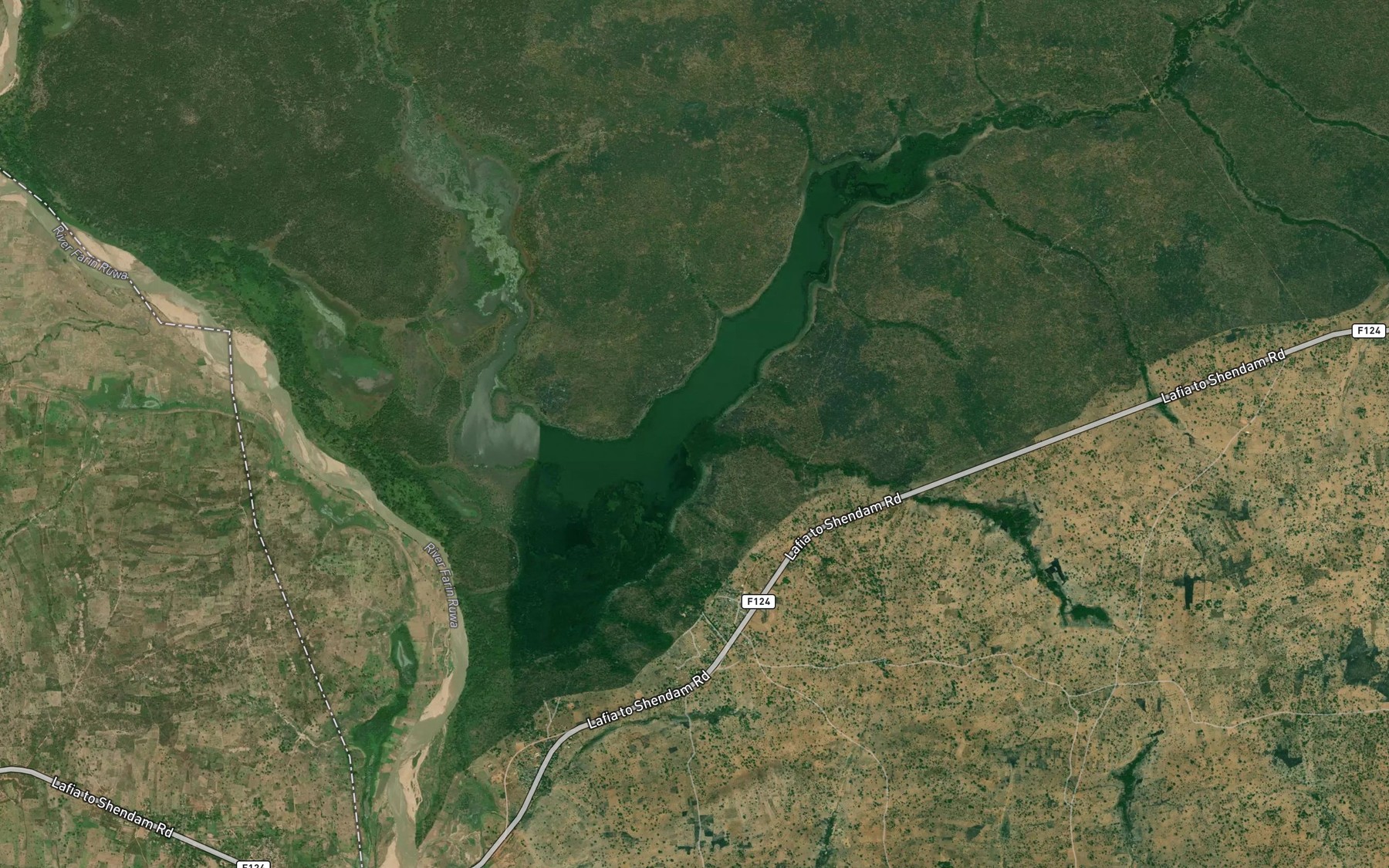 Satellite map of the River Mondonor