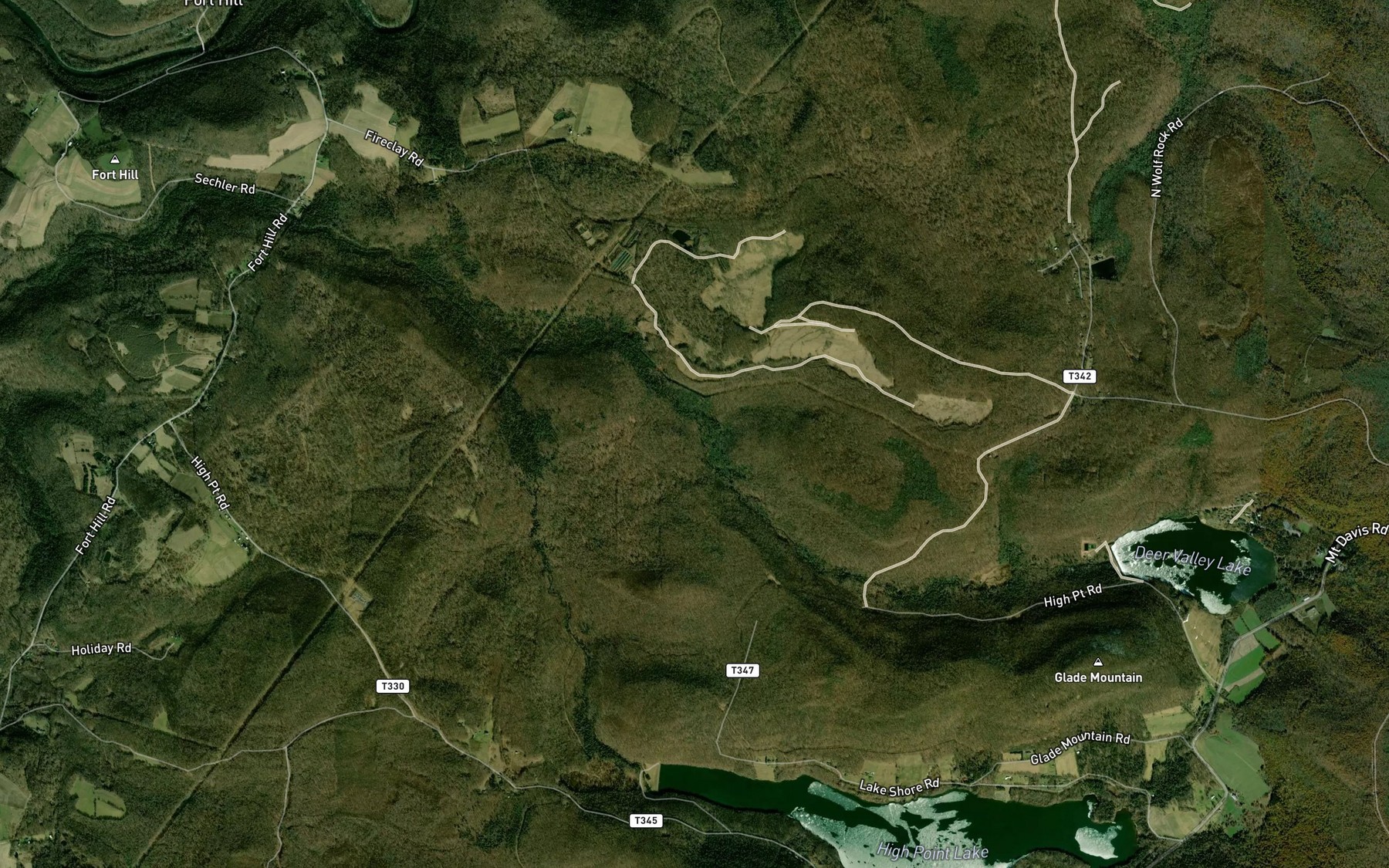 Satellite map of the Cove Run