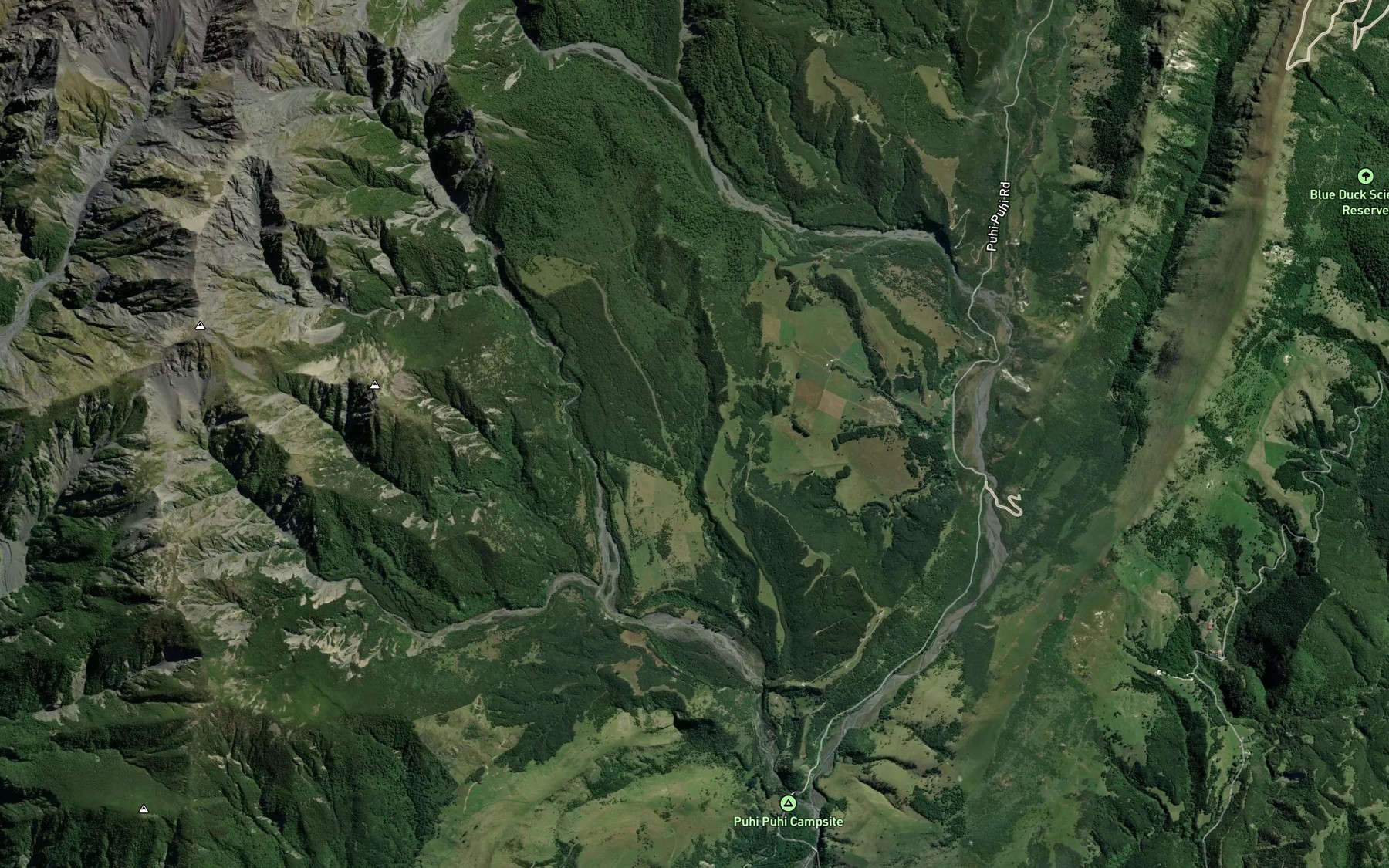 Satellite map of the Stace Creek