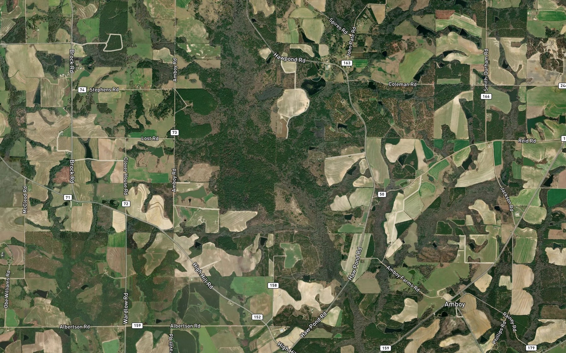 Satellite map of the Pates Branch
