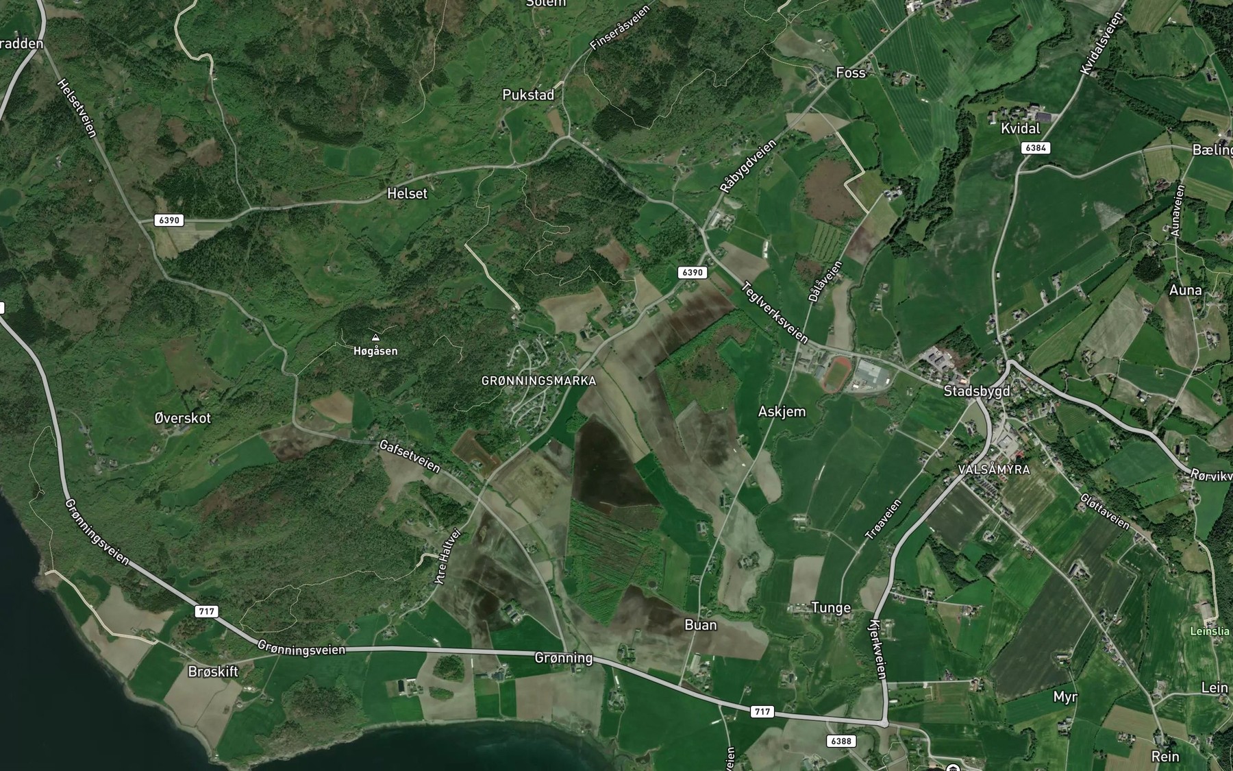 Satellite map of the Plassabekken