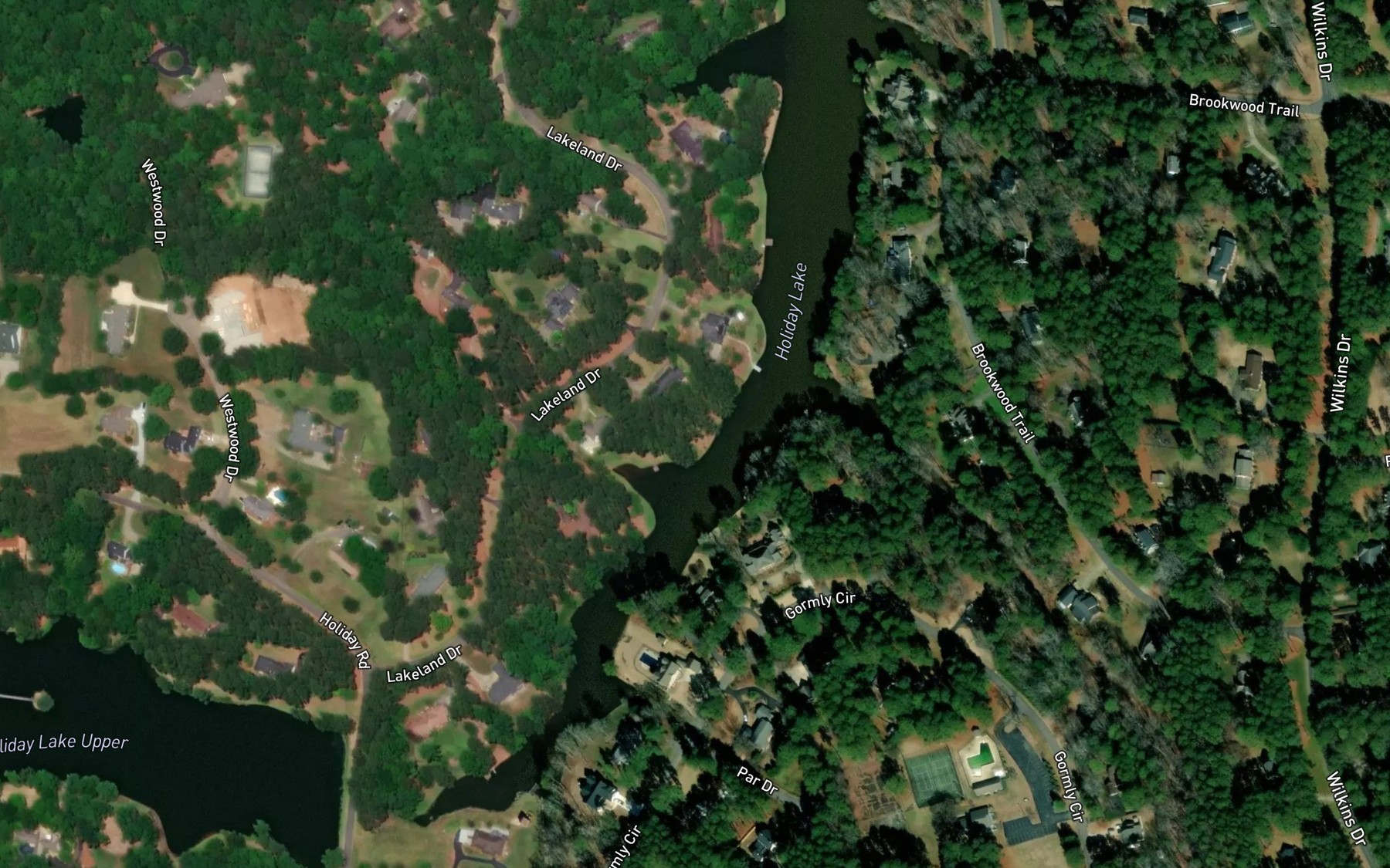 Satellite map of the Holiday Lake