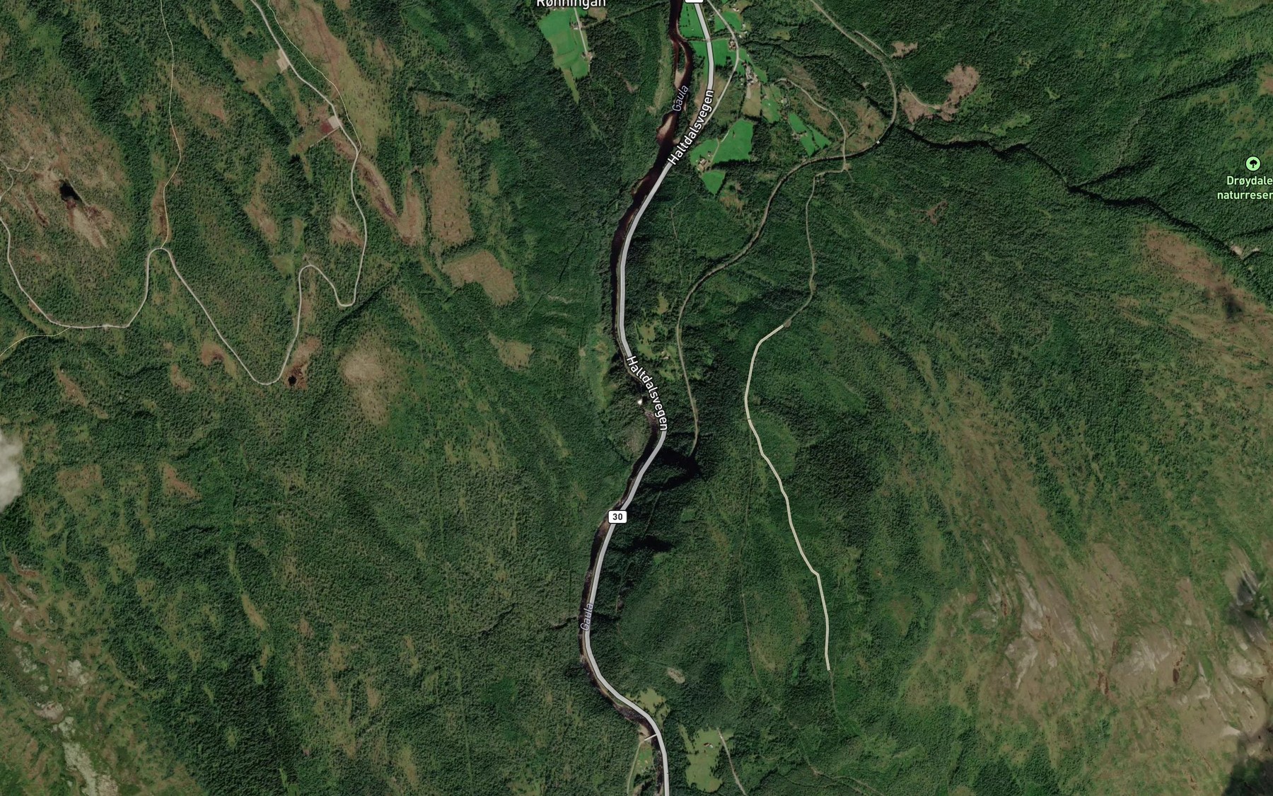 Satellite map of the Eggafossen