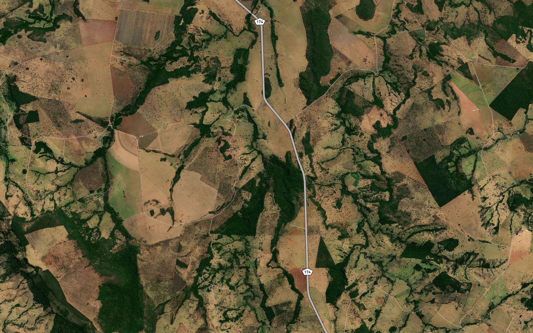 Satellite map of the Corrego Palmito