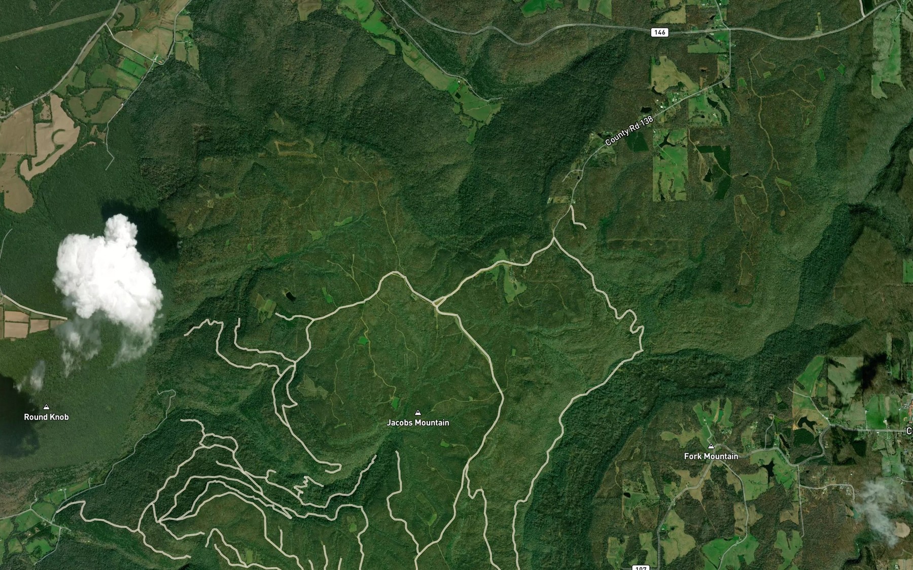 Satellite map of the Indian Grave Pond