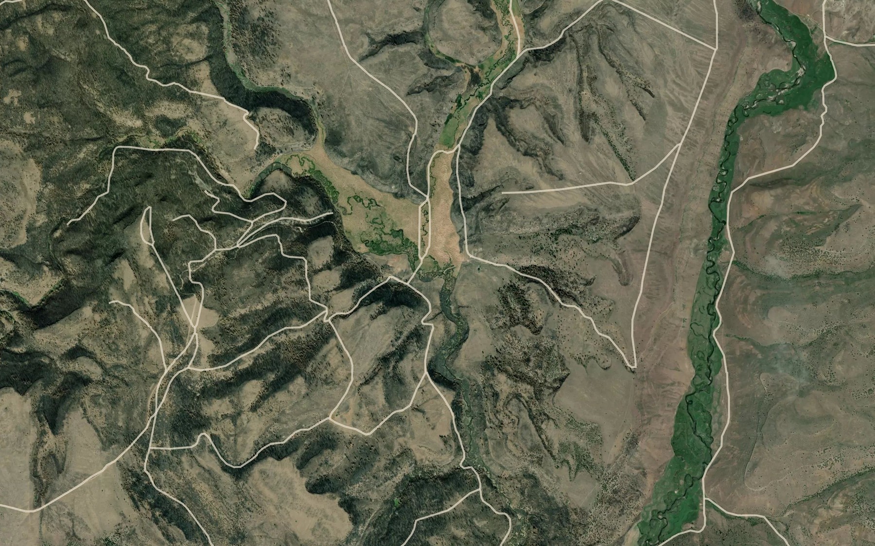 Satellite map of the Hay Creek