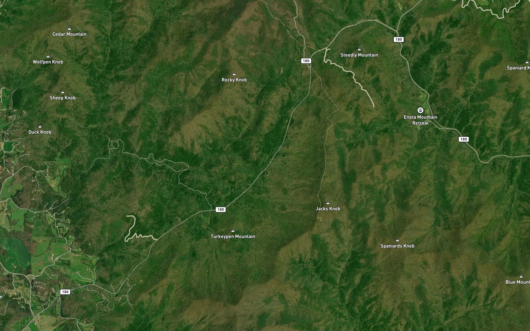Satellite map of the Otter Branch
