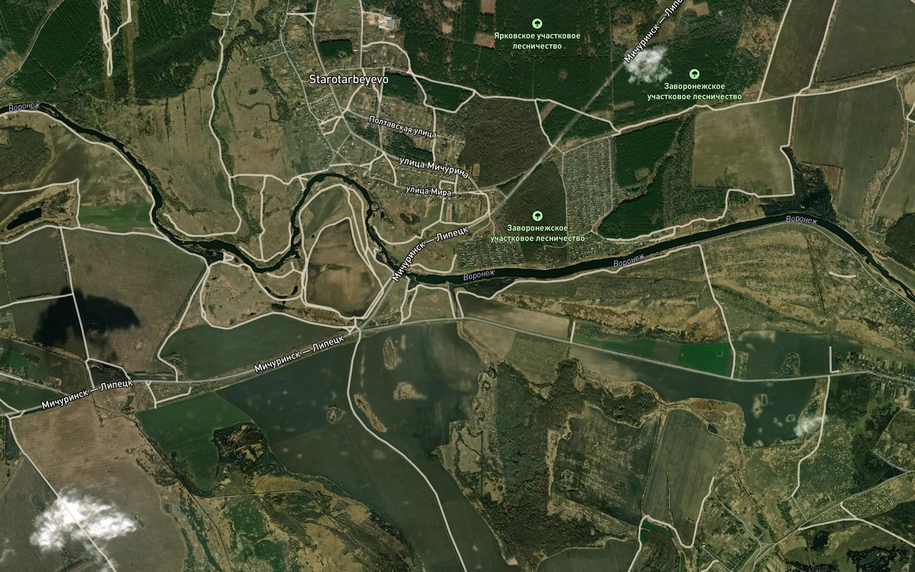 Satellite map of the Sestrenka