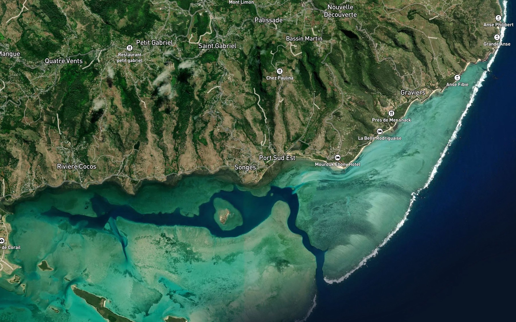 Satellite map of the Cascade Victoire