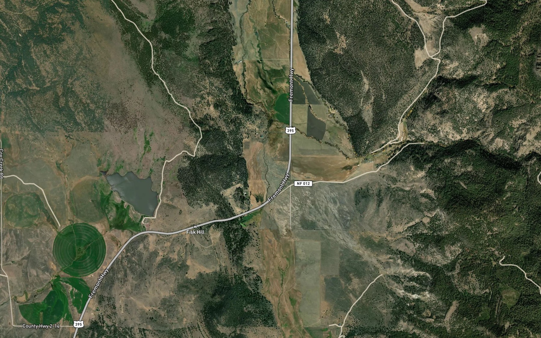Satellite map of the Loftus Creek