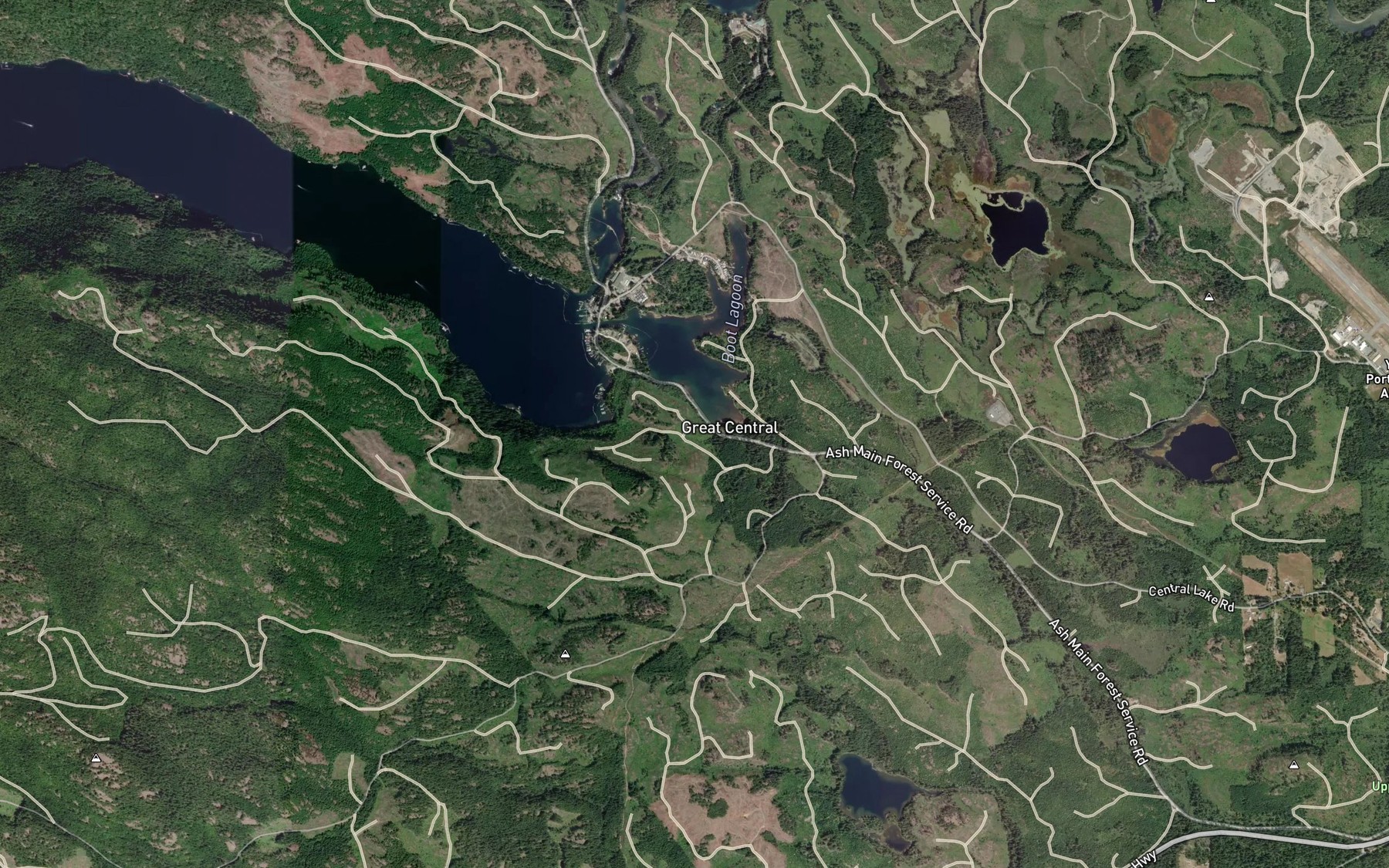 Satellite map of the Robertson Creek