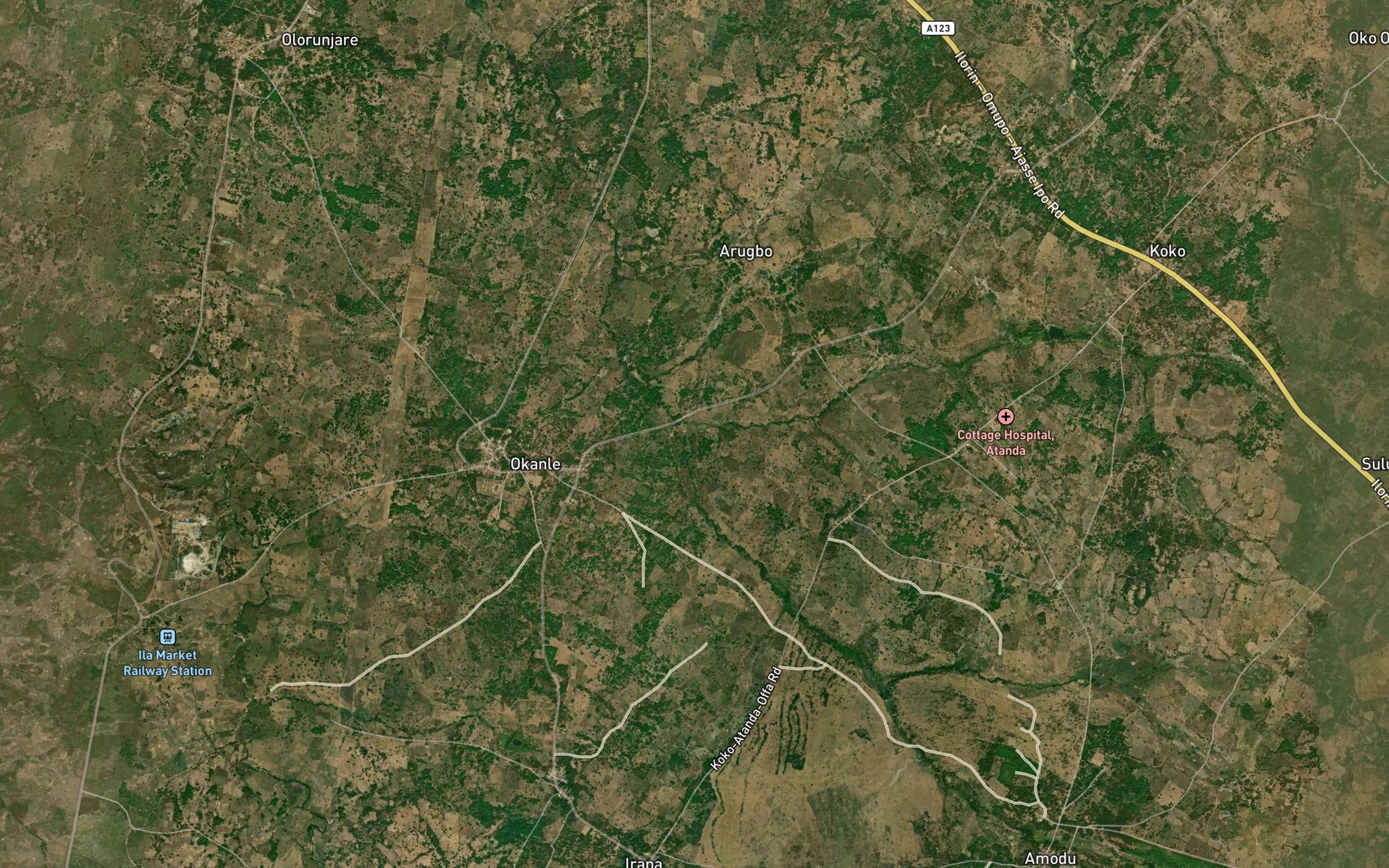 Satellite map of the RiverOdunrun