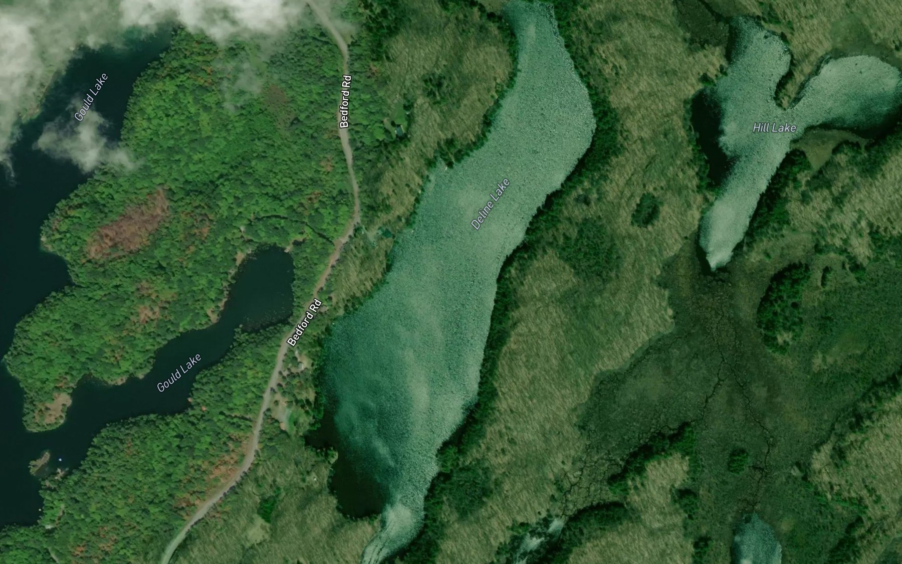 Satellite map of the Deline Lake