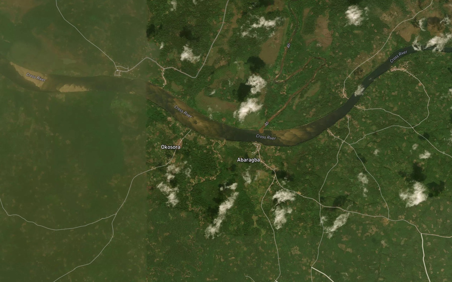 Satellite map of the Okpon