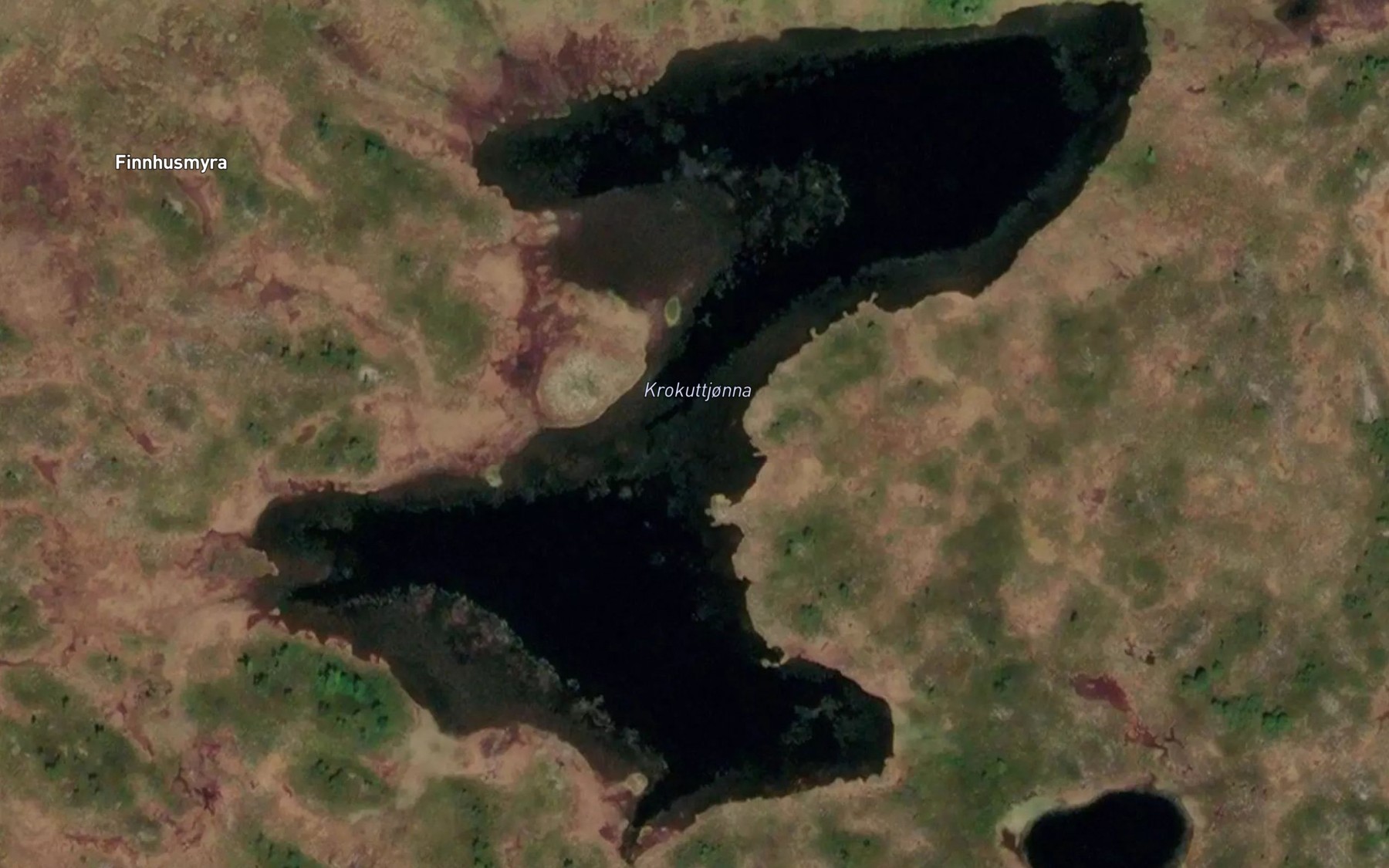 Satellite map of the Krokuttjorna