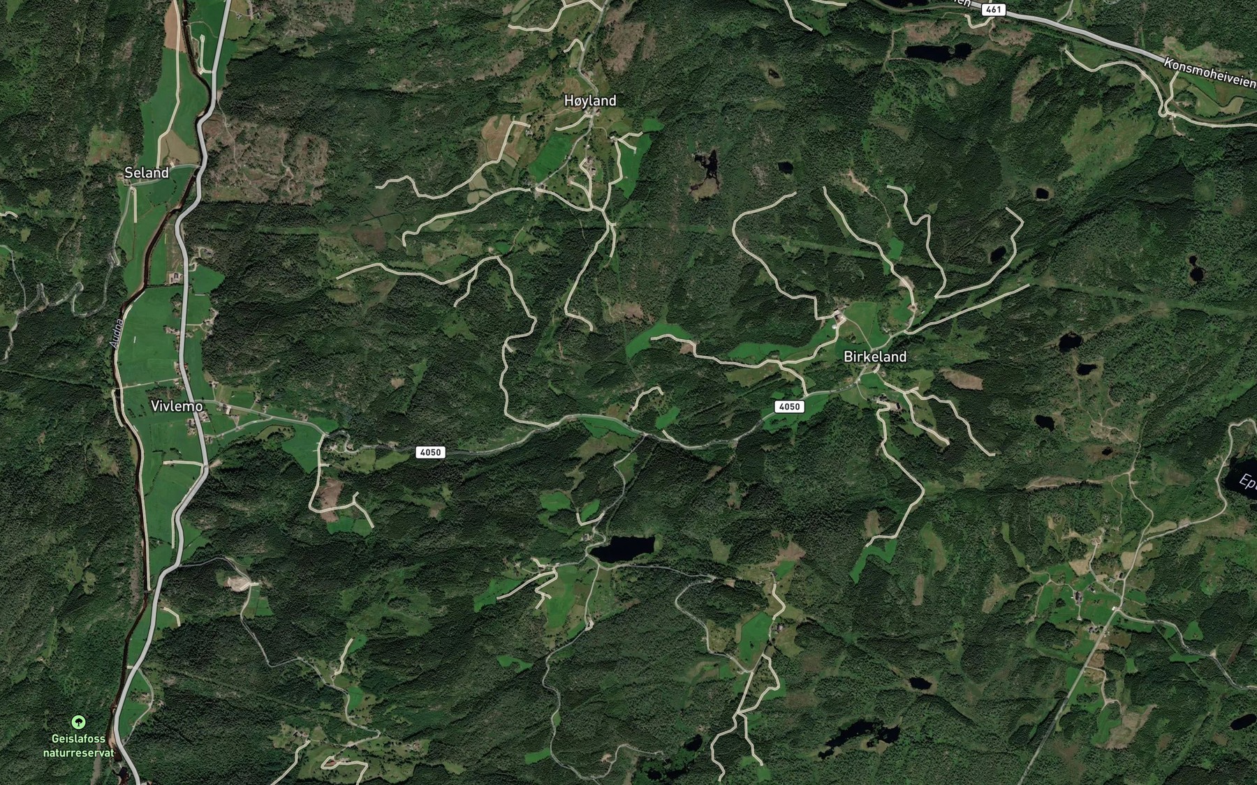 Satellite map of the Migeren