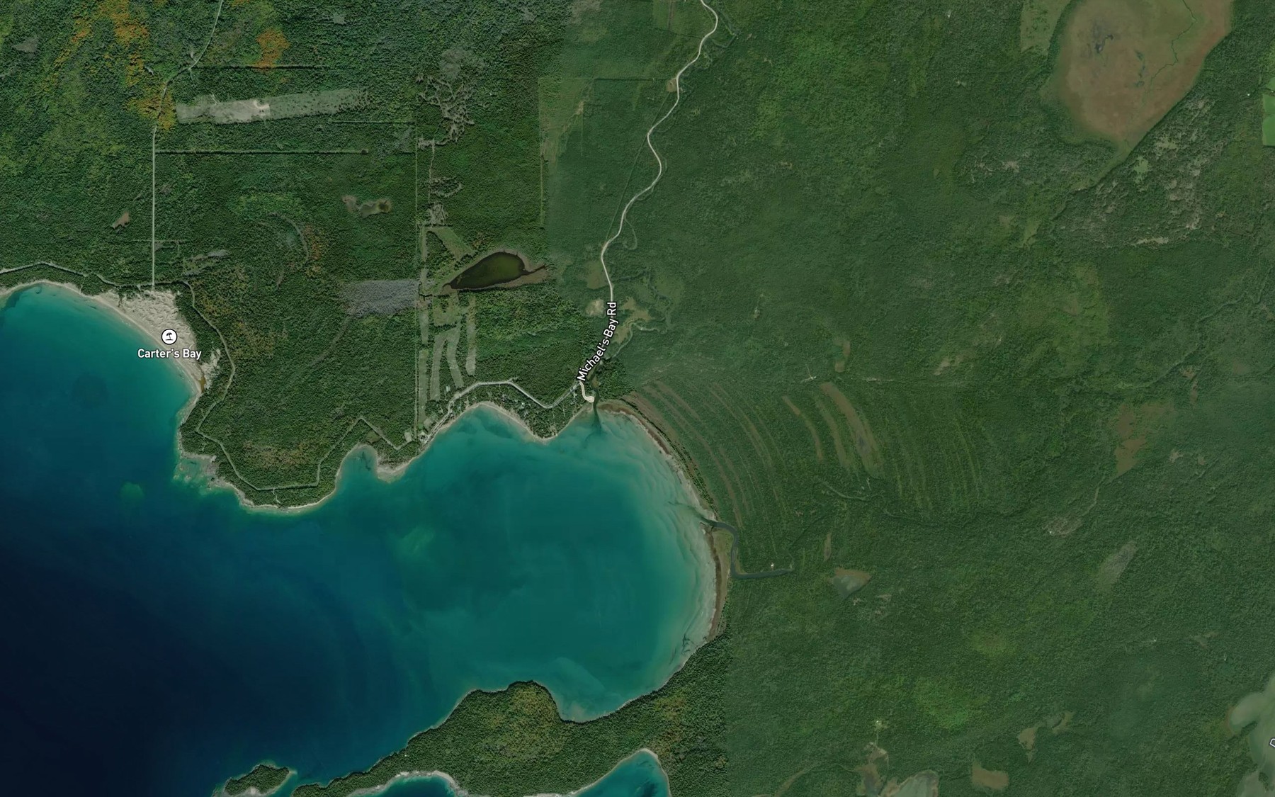 Satellite map of the Manitou River
