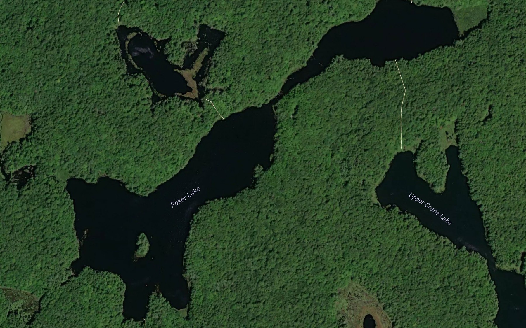 Satellite map of the Poker Lake