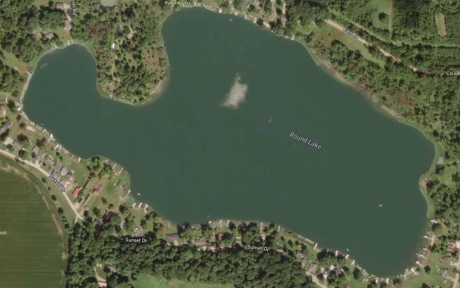 Satellite map of the Round Lake