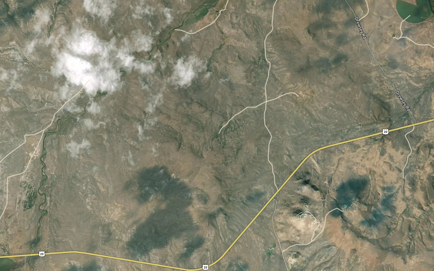 Satellite map of the Broken Pipe Spring
