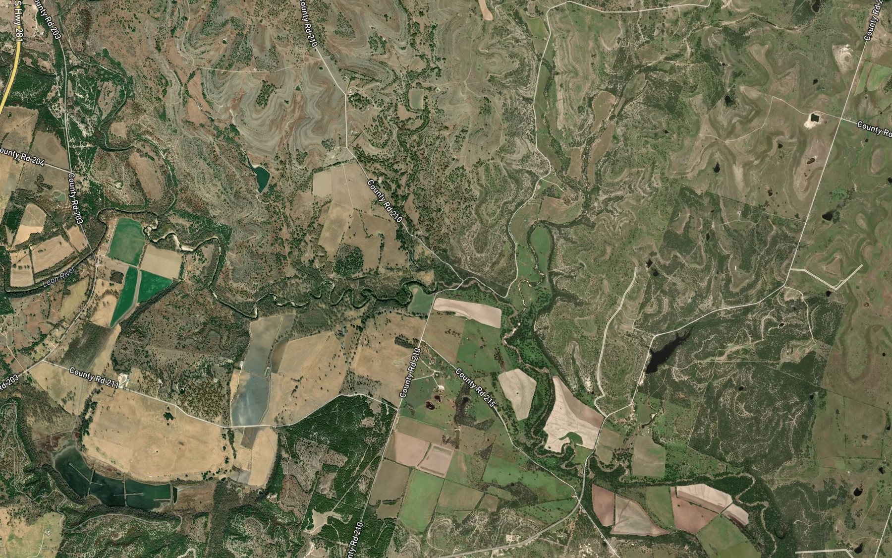 Satellite map of the Gum Branch