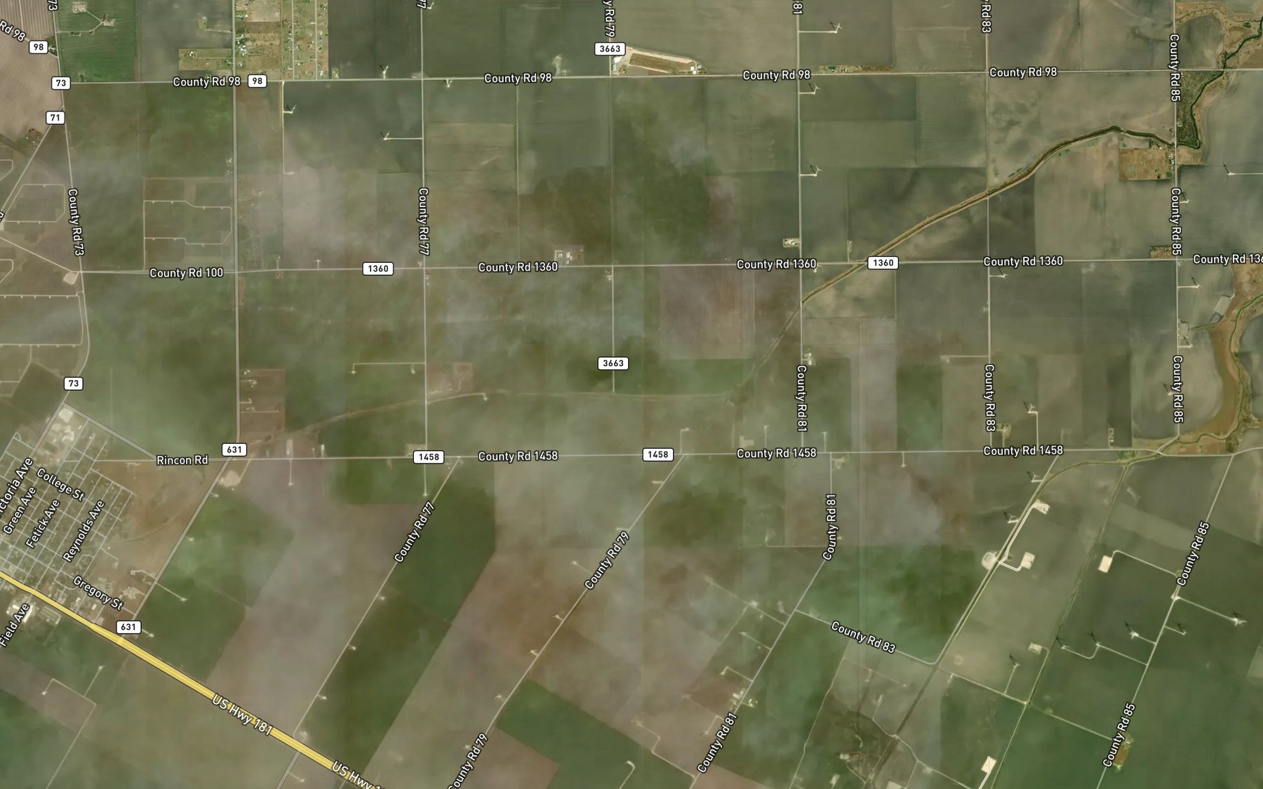 Satellite map of the Taft Drainage Ditch
