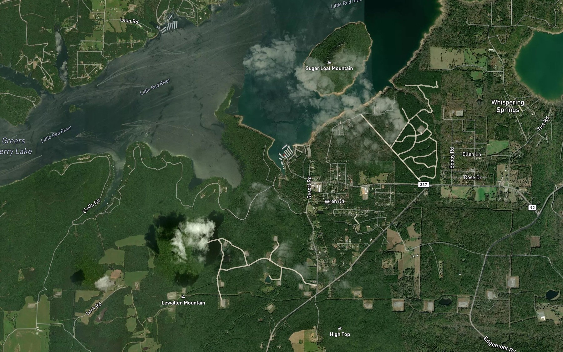 Satellite map of the Lazy Creek