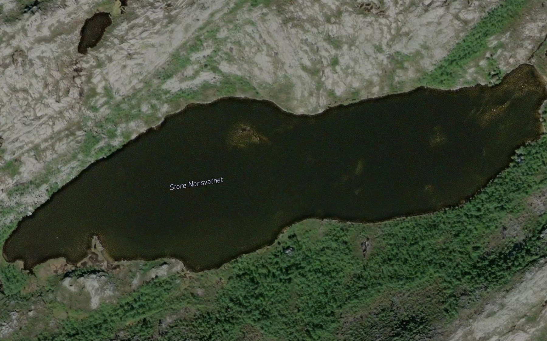 Satellite map of the Nonsvatnet,store