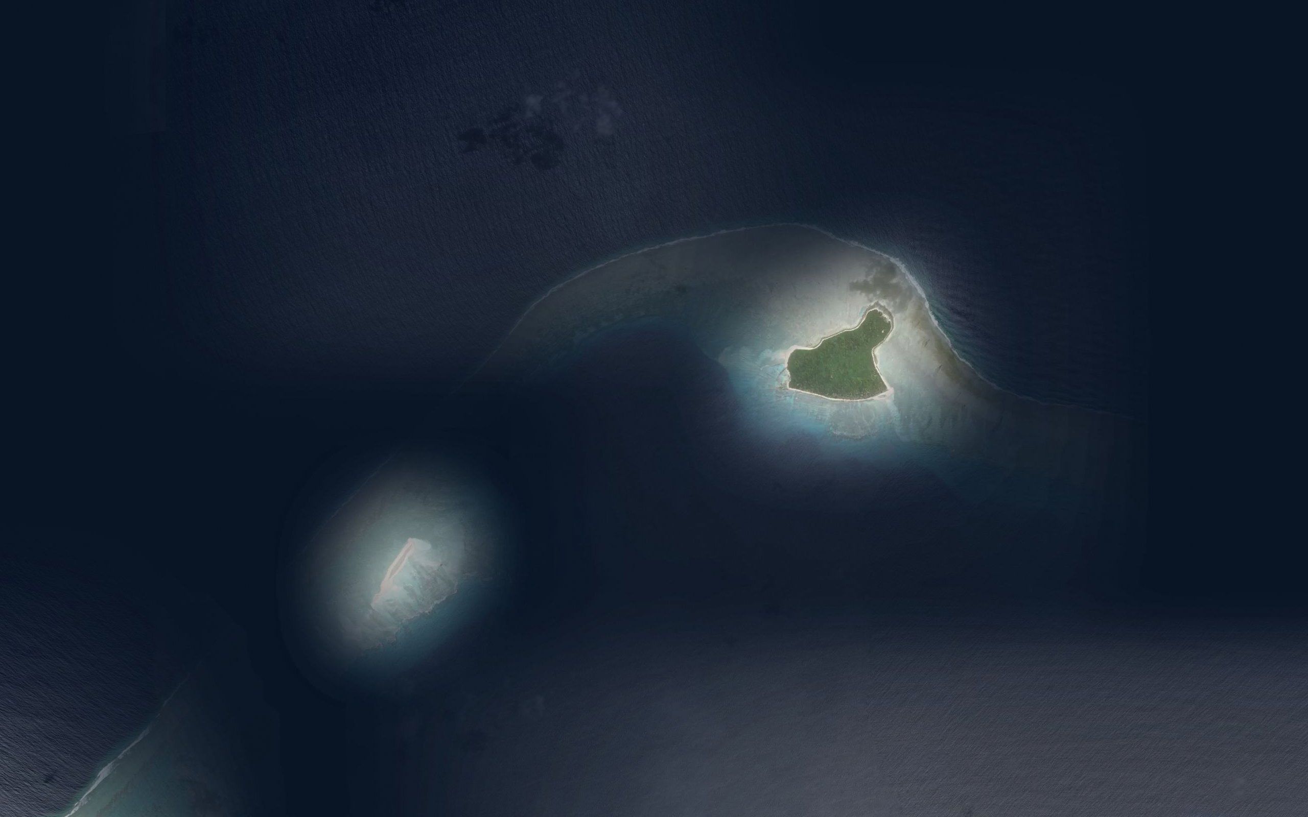 Castle Bravo Crater on former Reef Flat