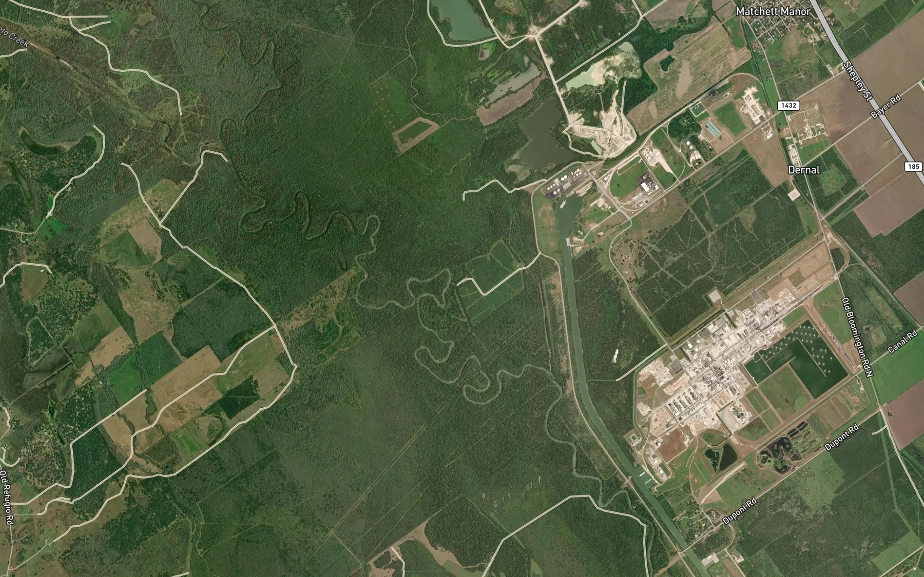 Satellite map of the Lipscomb and Son Reservoir