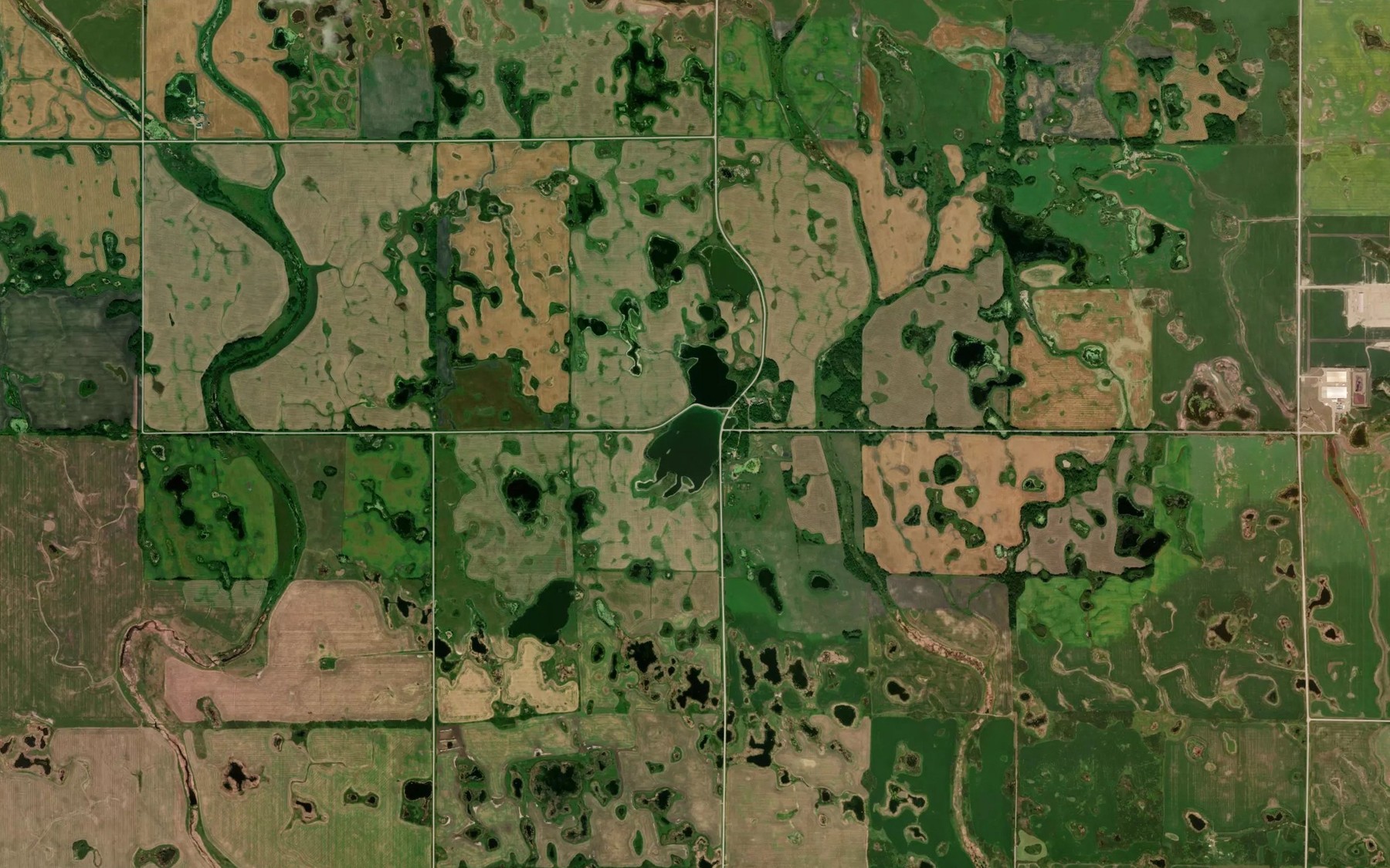 Satellite map of the Cardale Lakes