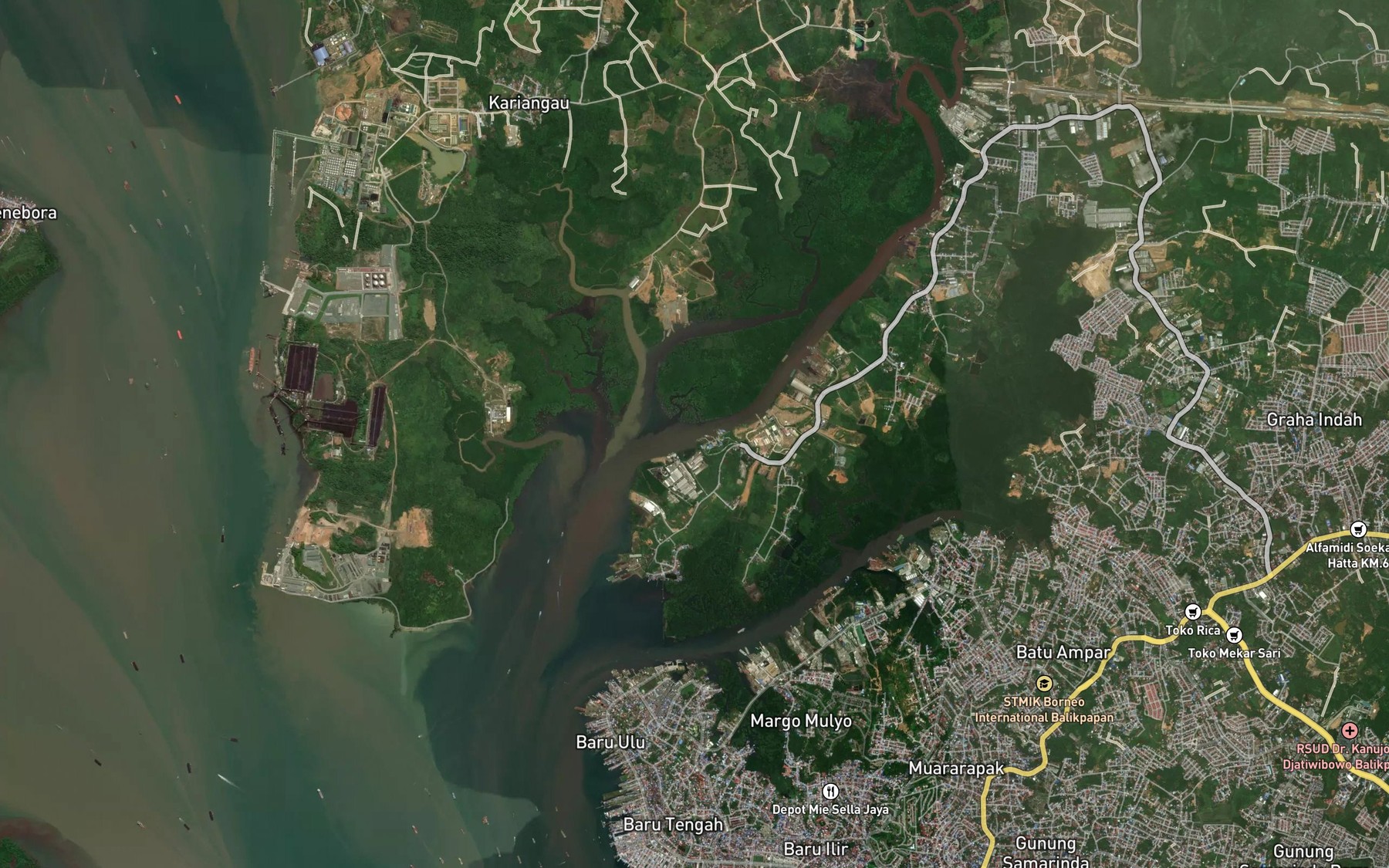 Satellite map of the Sungai Wainbesar