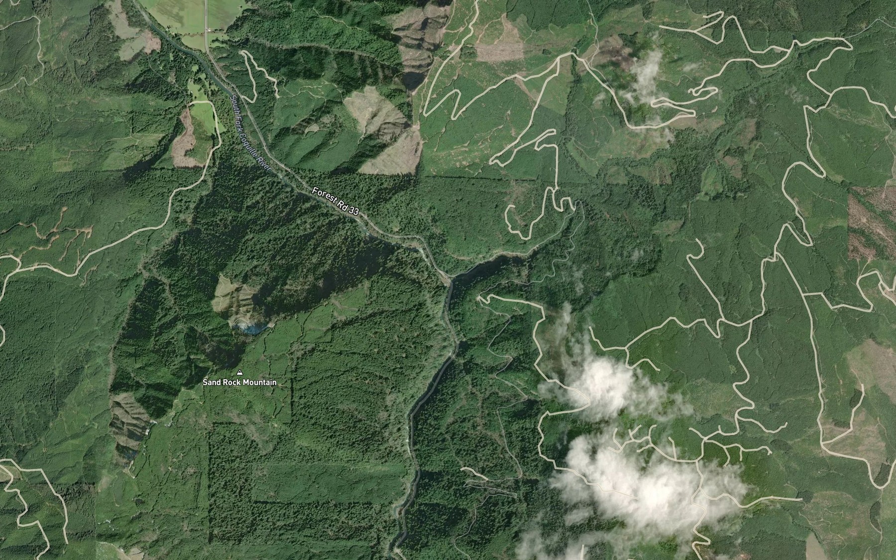 Satellite map of the Coal Creek