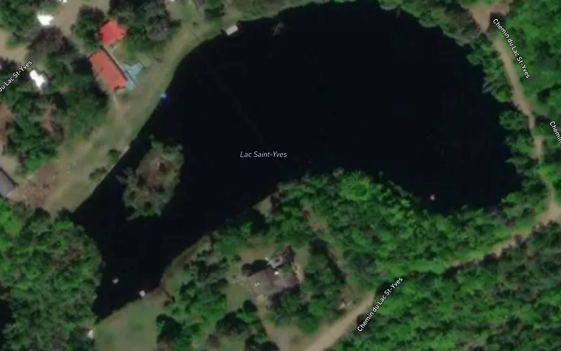 Satellite map of the Lac Saint-Yves