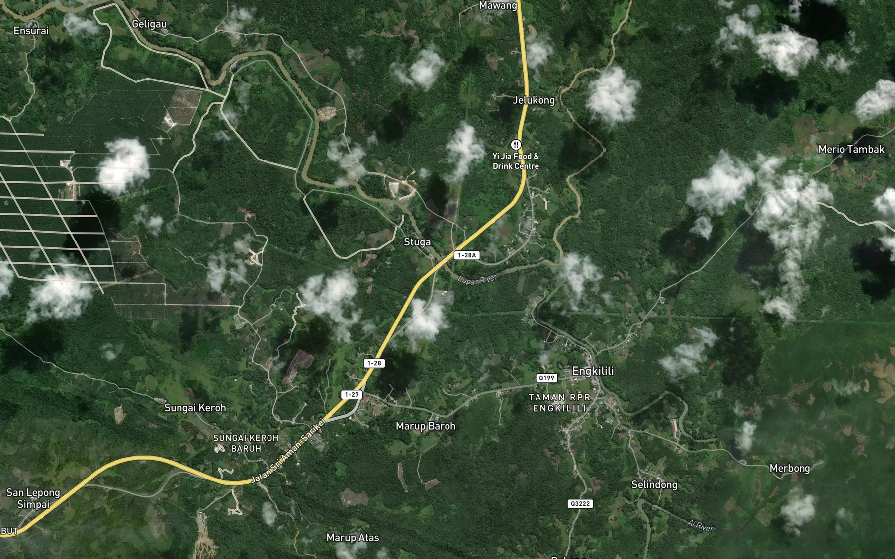 Satellite map of the Lubok Tedong