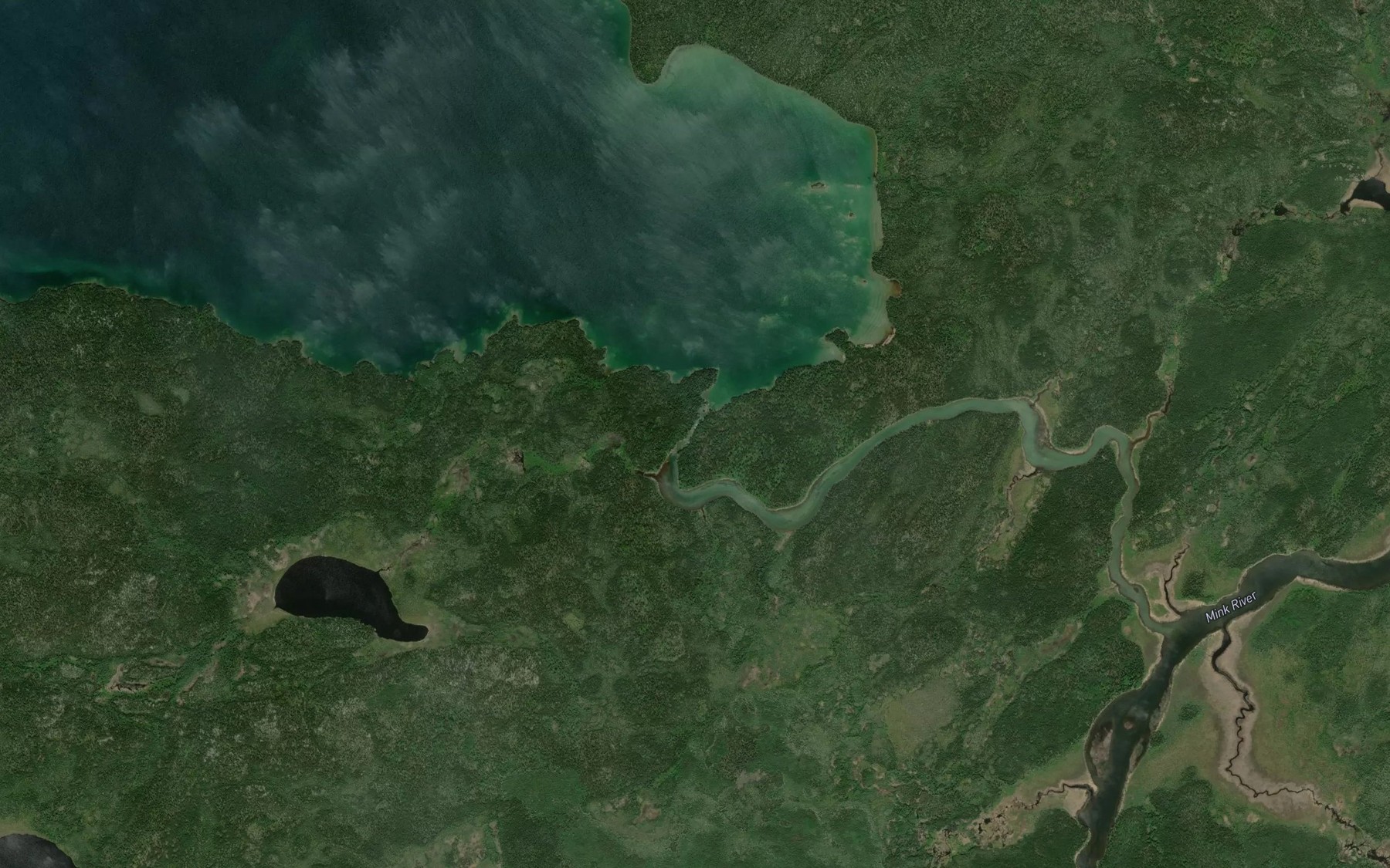 Satellite map of the Sakwaysew Rapids