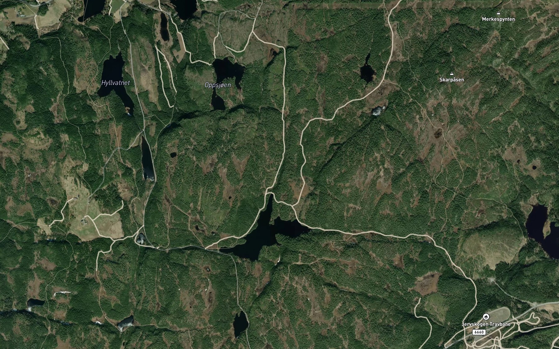 Satellite map of the Oppsjobekken