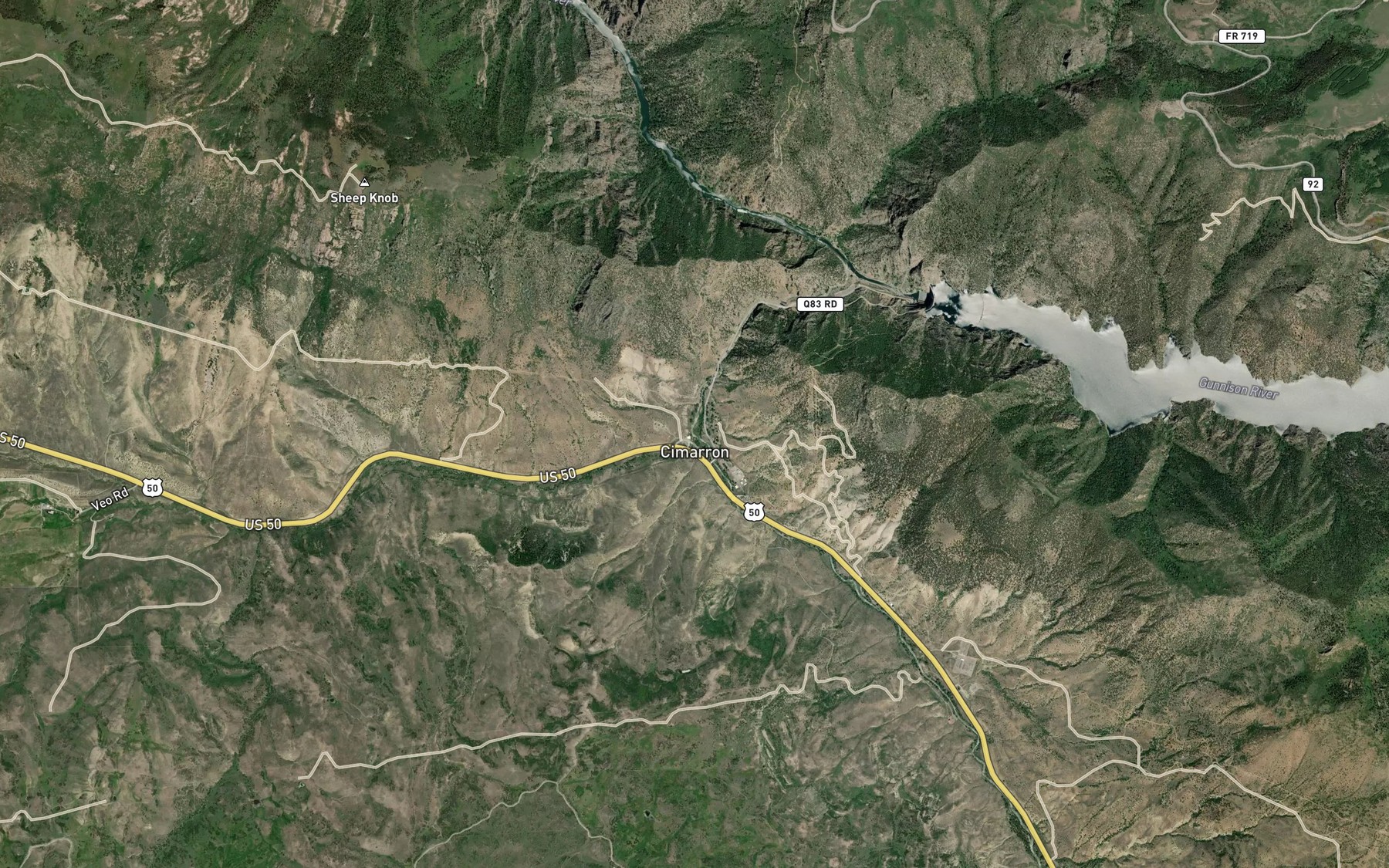 Satellite map of the Squaw Creek
