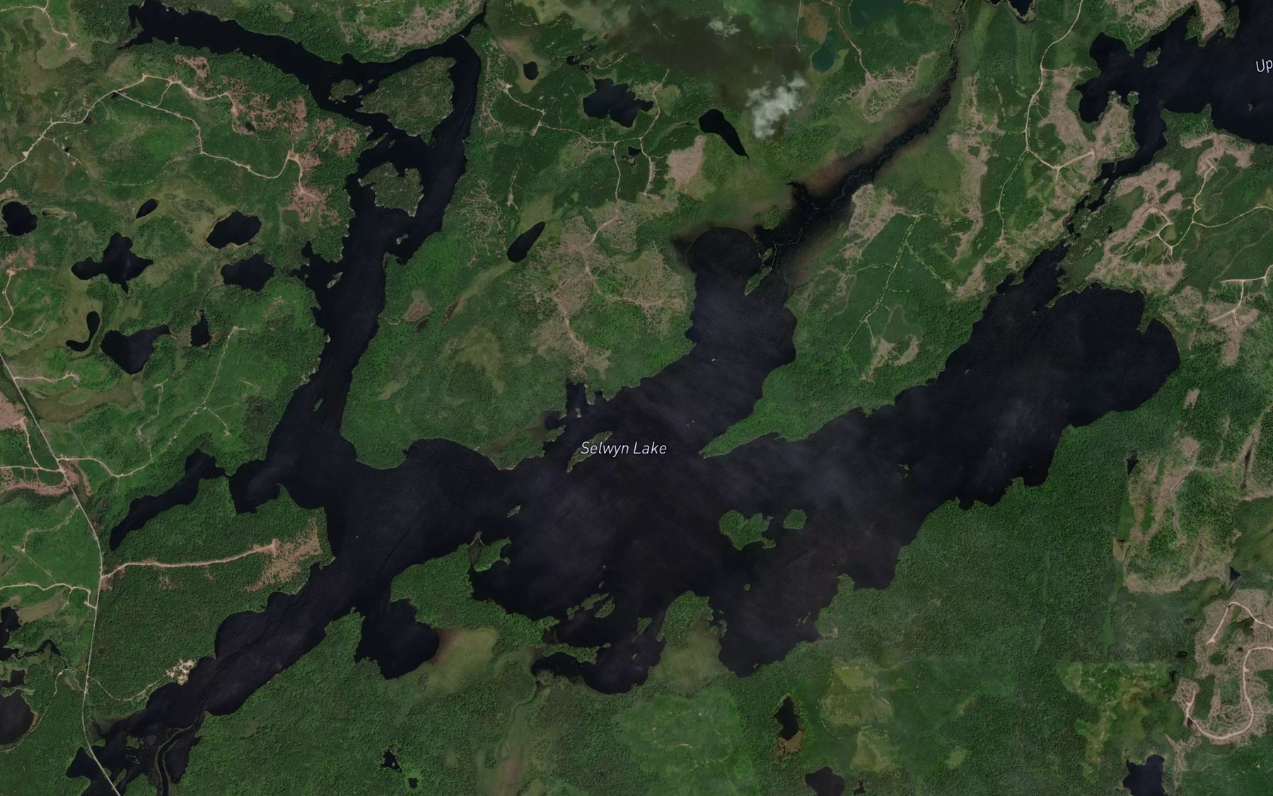 Satellite map of the Selwyn Lake