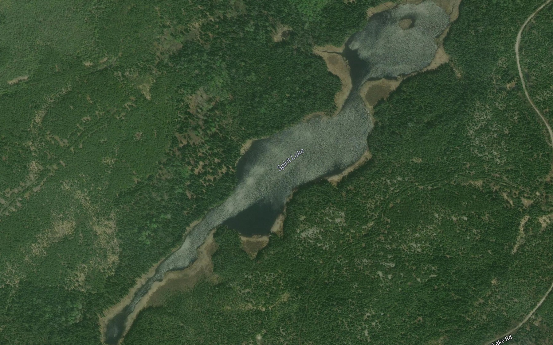 Satellite map of the Spirit Lake