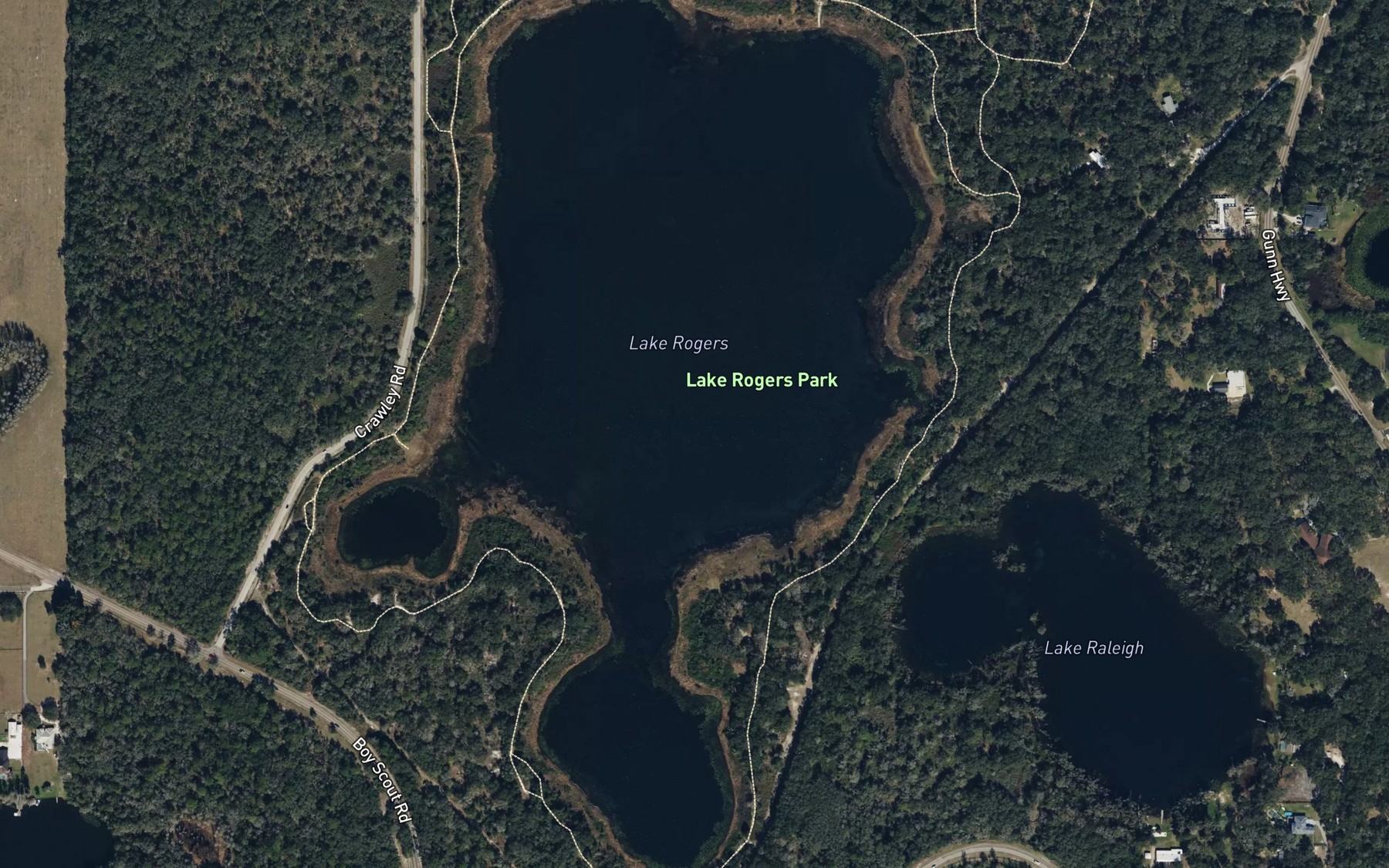 Satellite map of the Lake Rogers