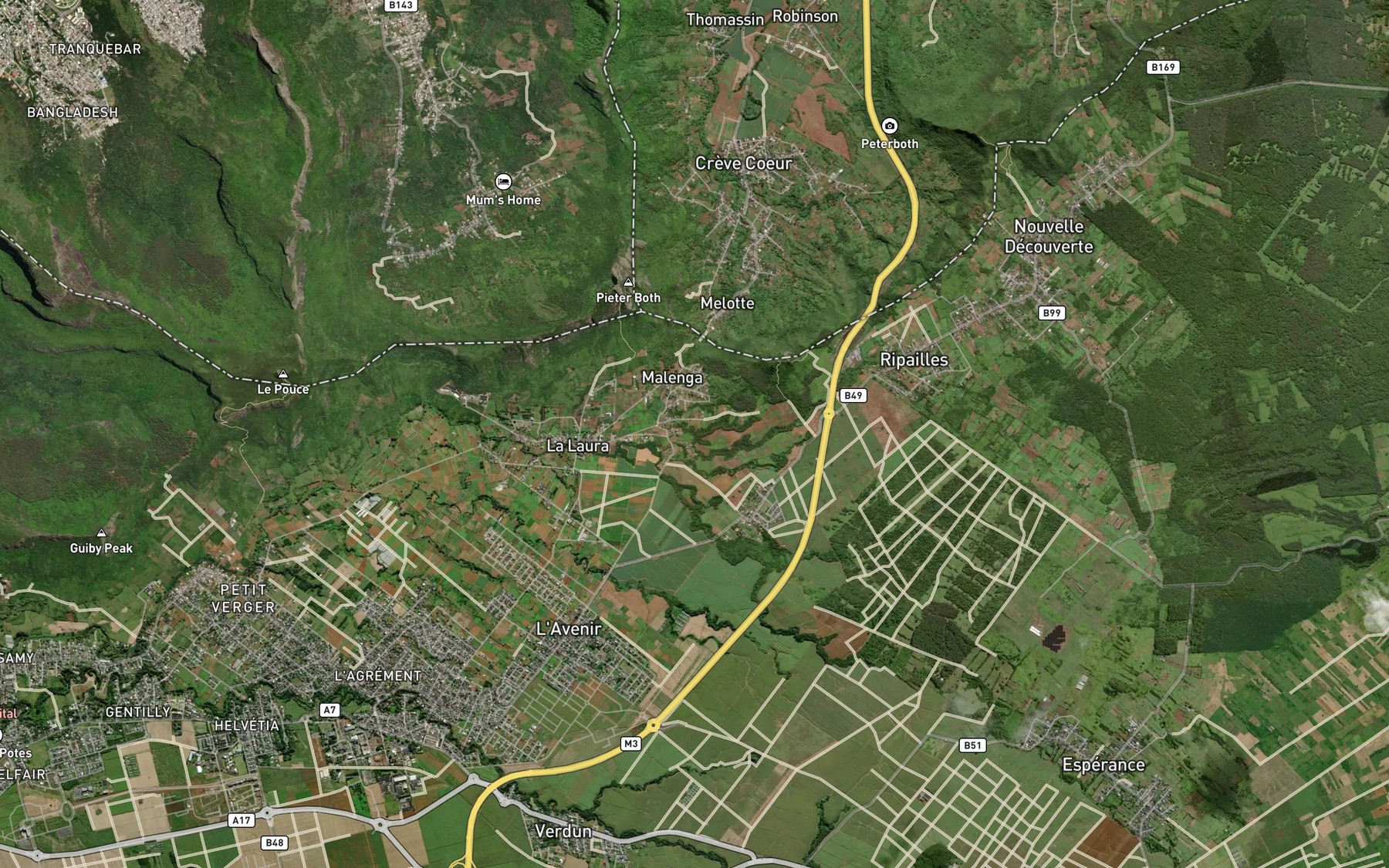 Satellite map of the Feeder Laterre