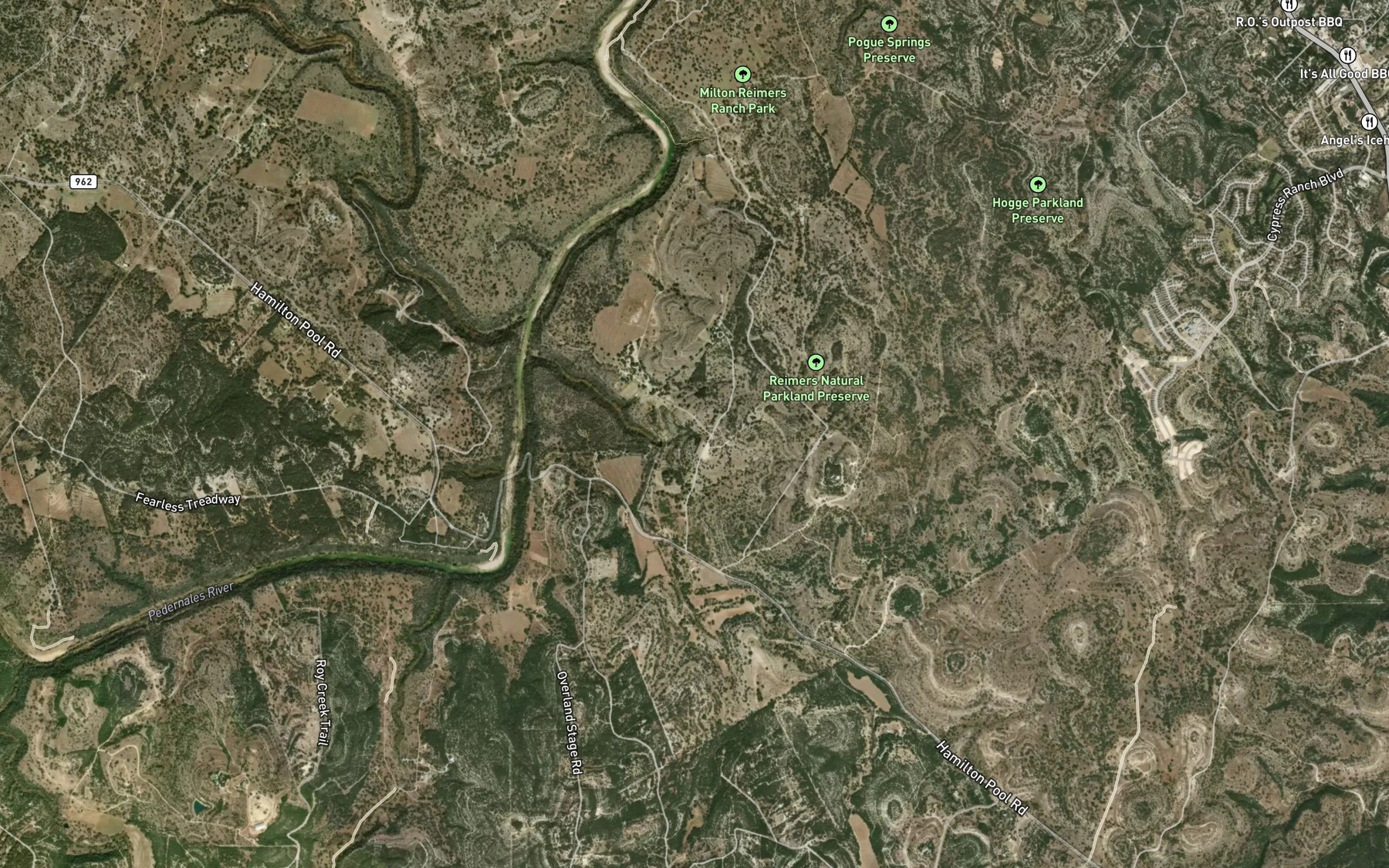 Satellite map of the Hamilton Spring