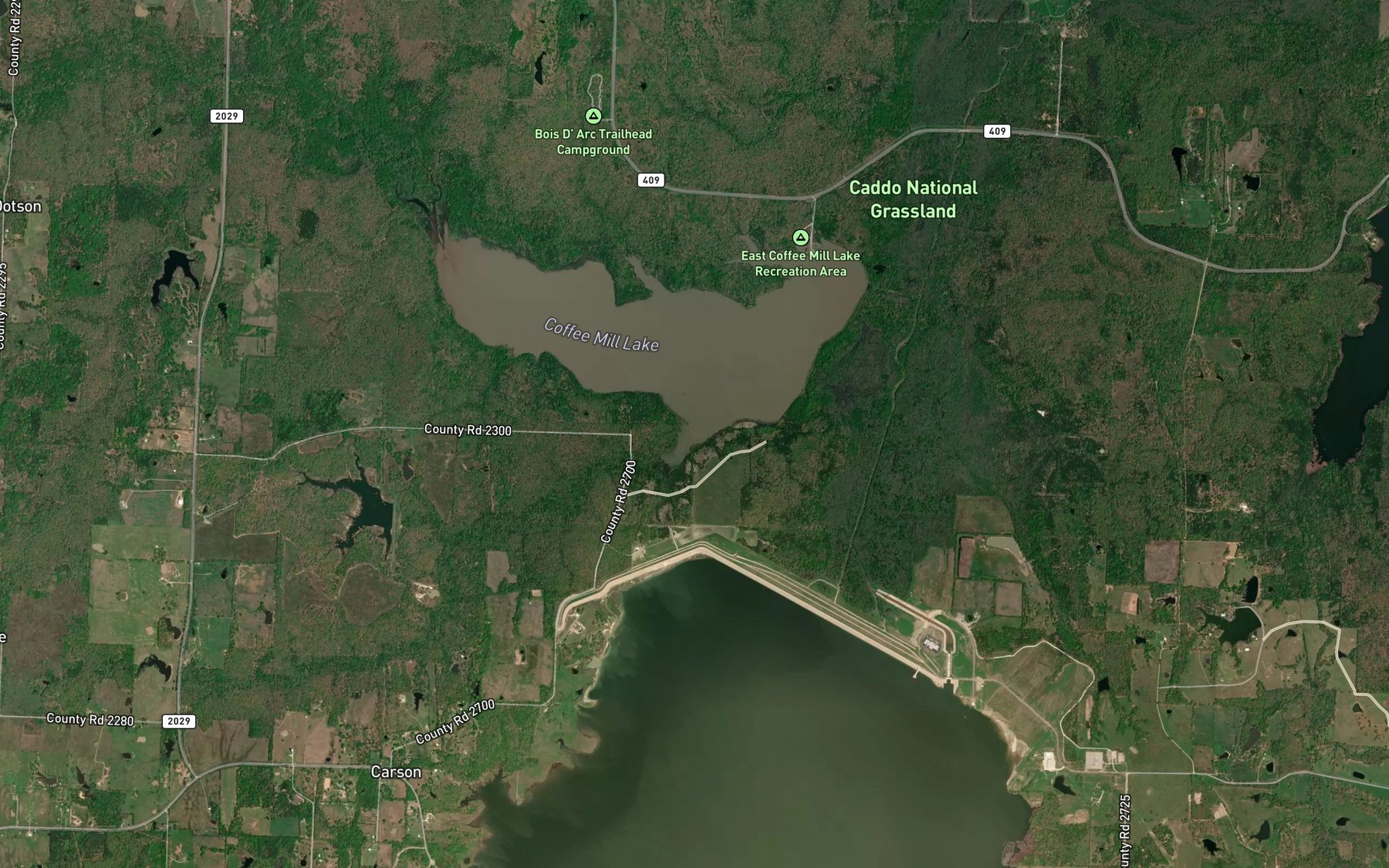 Satellite map of the Spoonamore Creek
